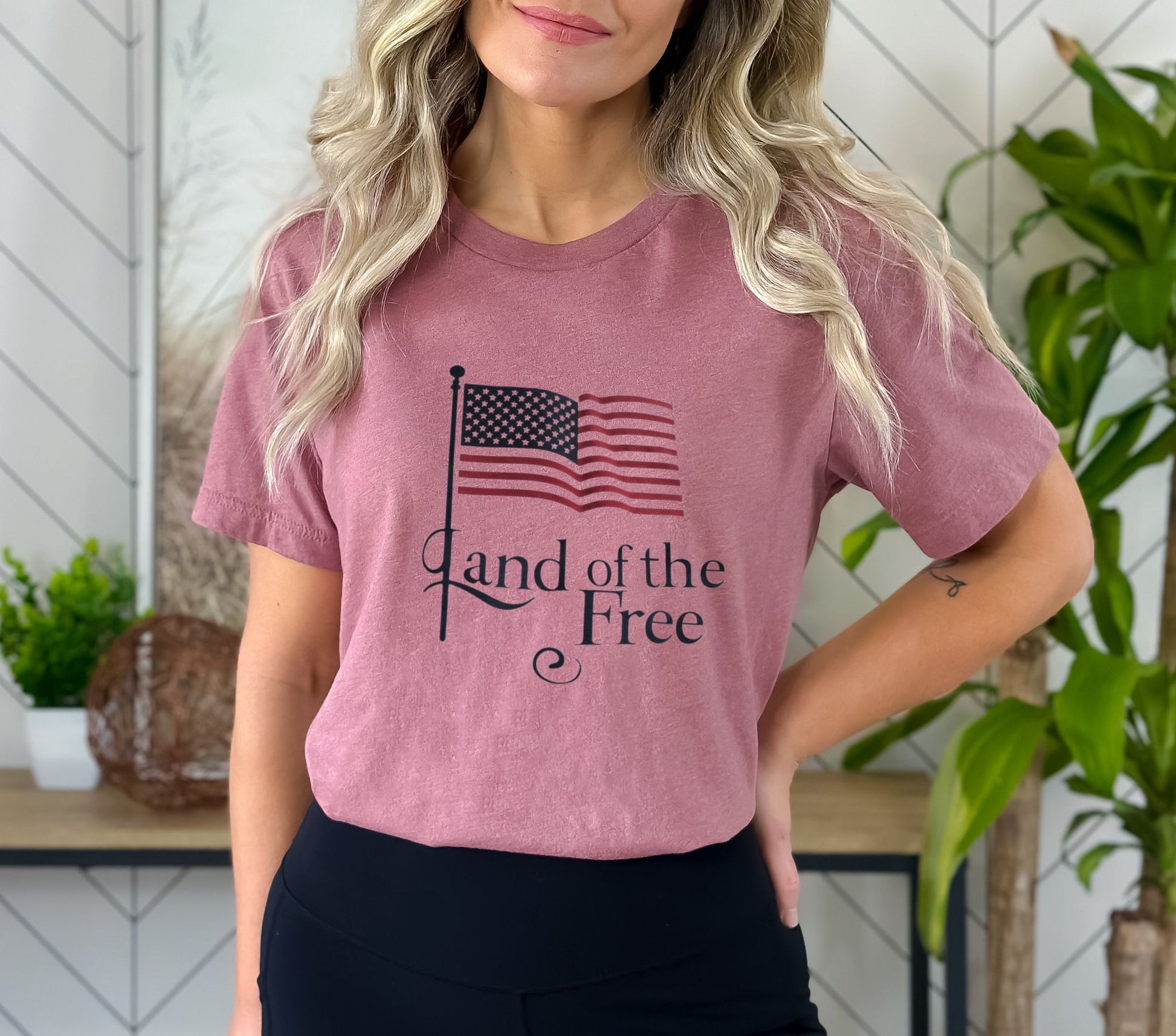 Land of the Free Heather Mauve T-Shirt