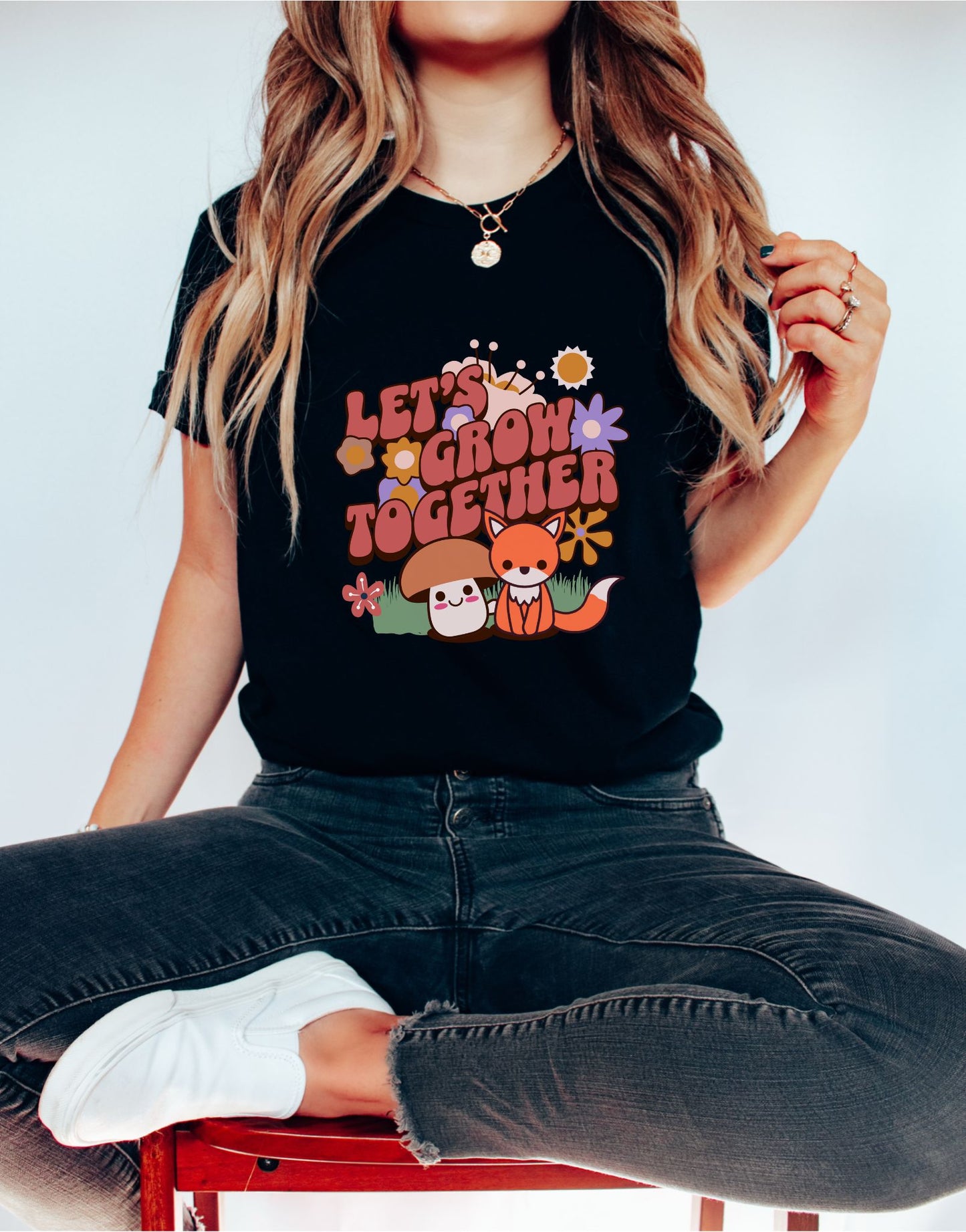 Let's Grow Together Black T-Shirt