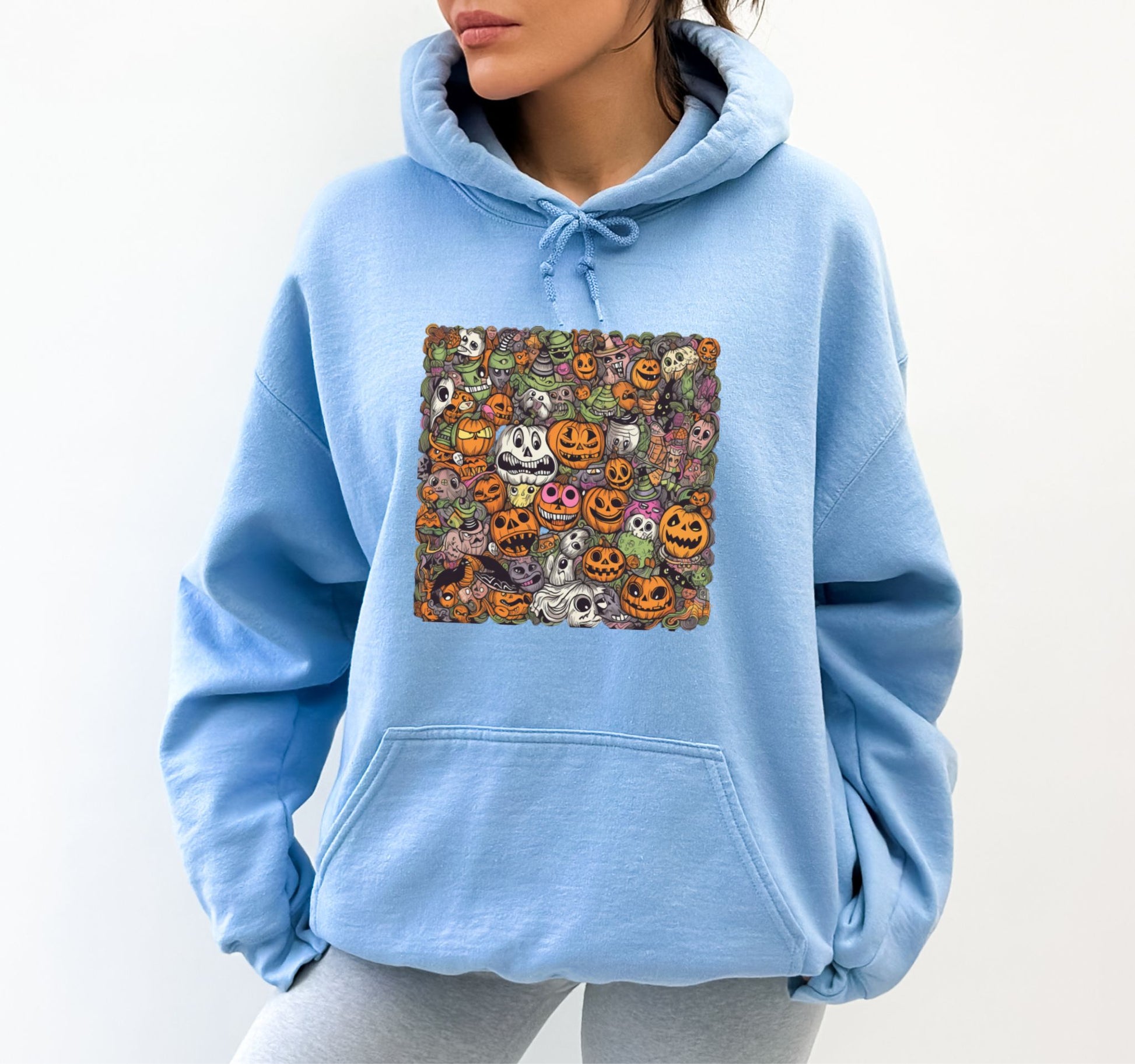 Light Blue Halloween Hoodie