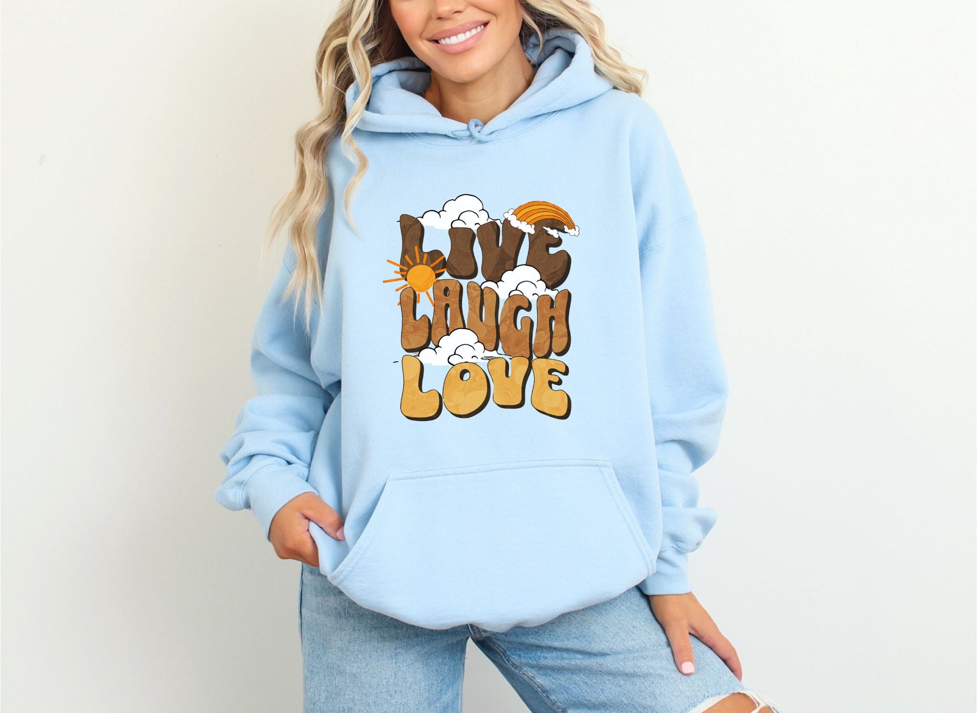 Live Laugh Love Light Blue Hoodie