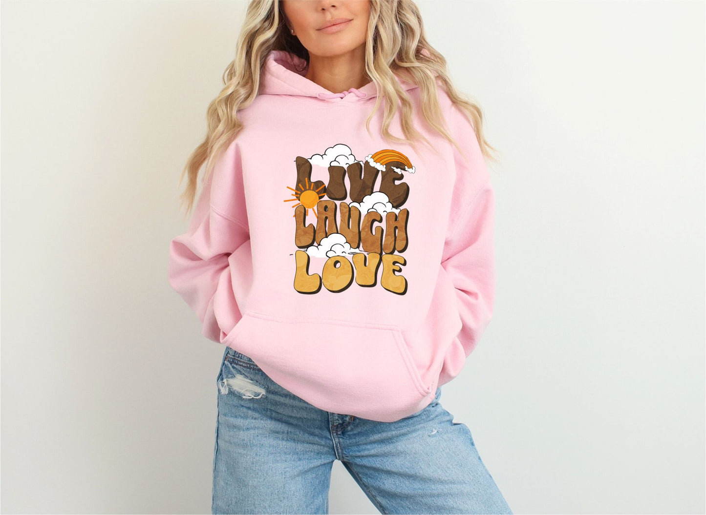 Live Laugh Love Light Pink Hoodie