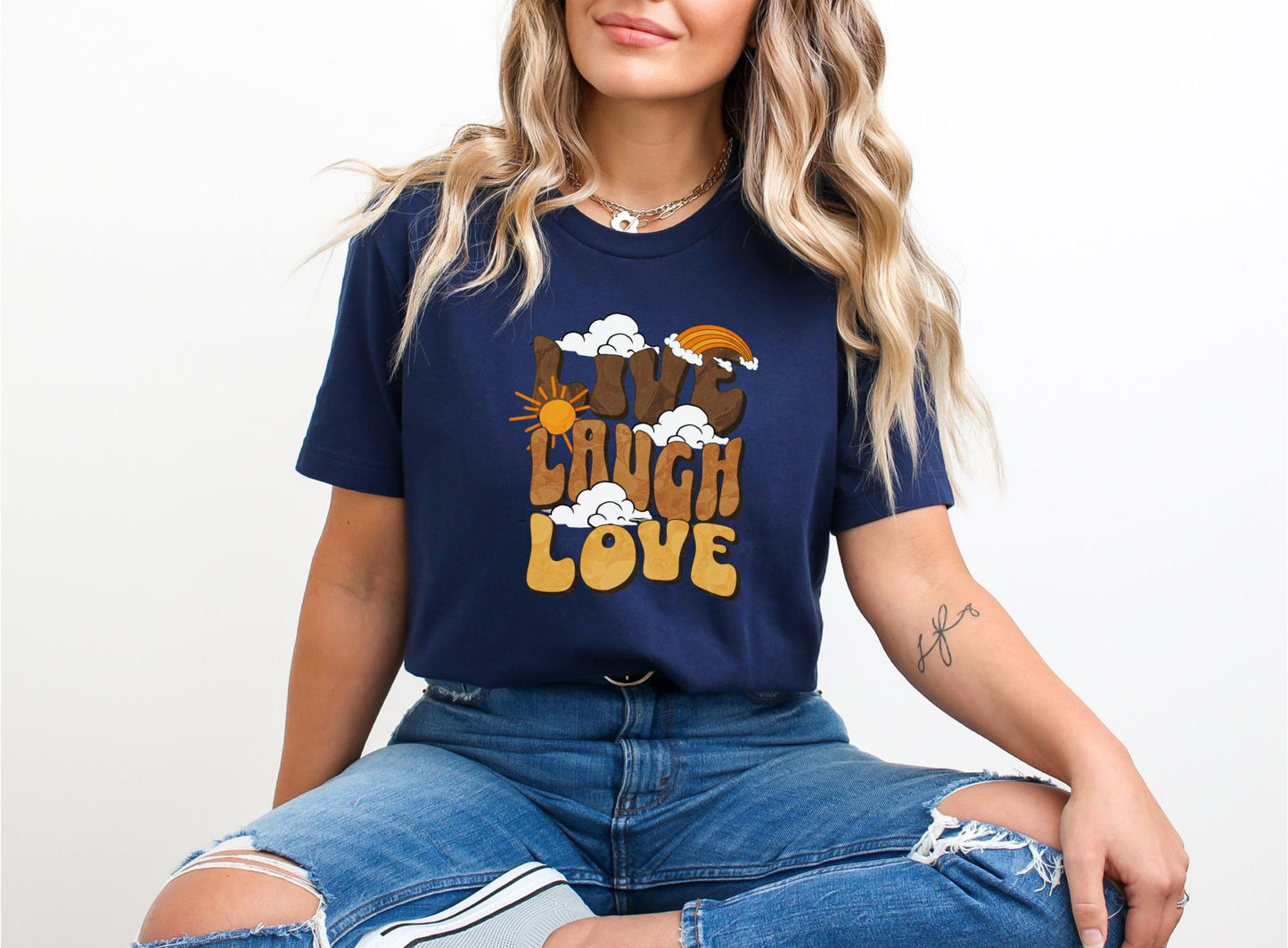 Live Laugh Love Navy T-Shirt