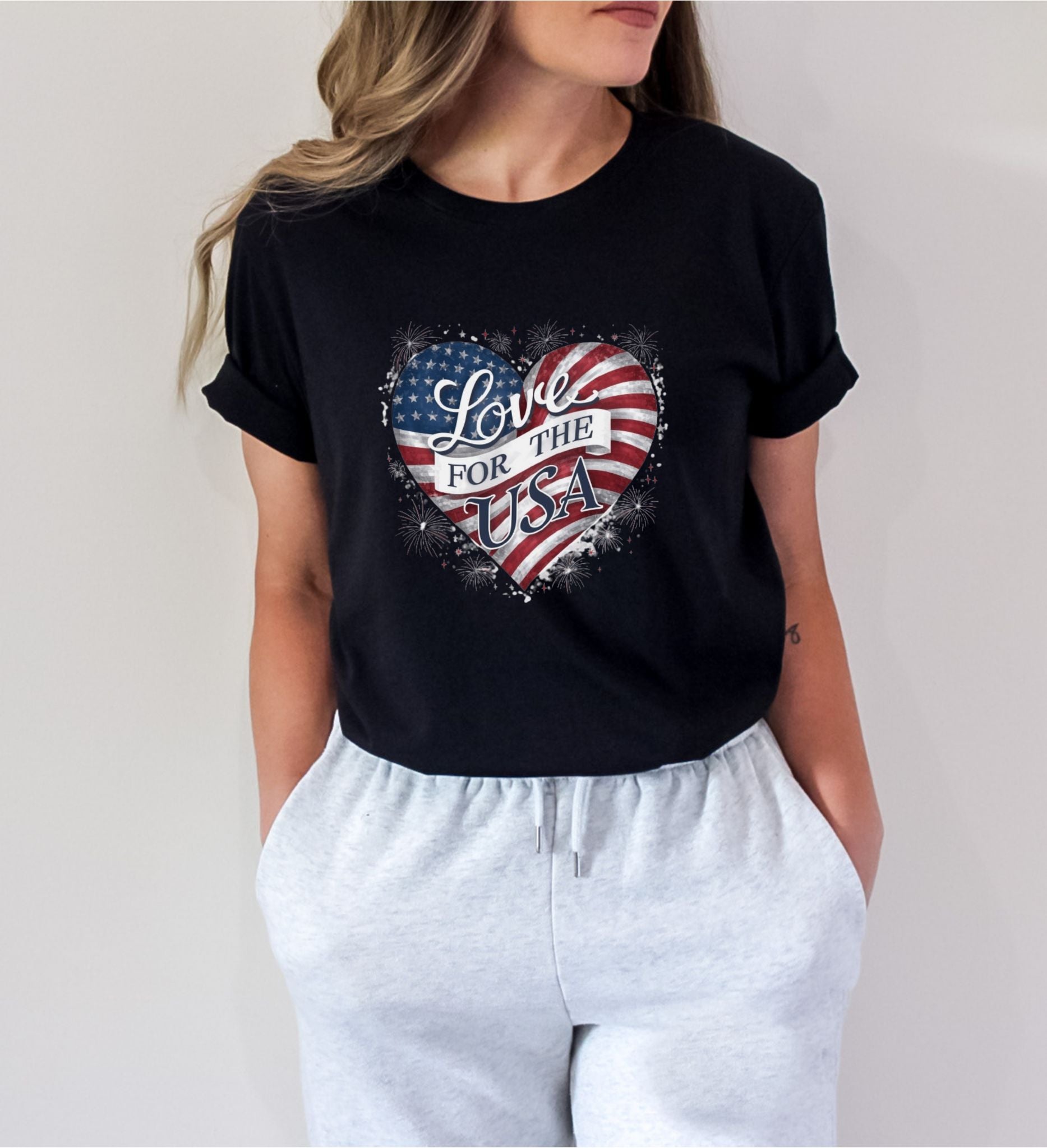 Love For The USA Black T-Shirt