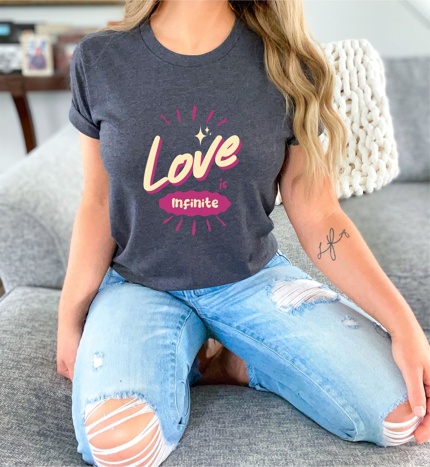 Love is Infinite Dark grey Heather T-Shirt