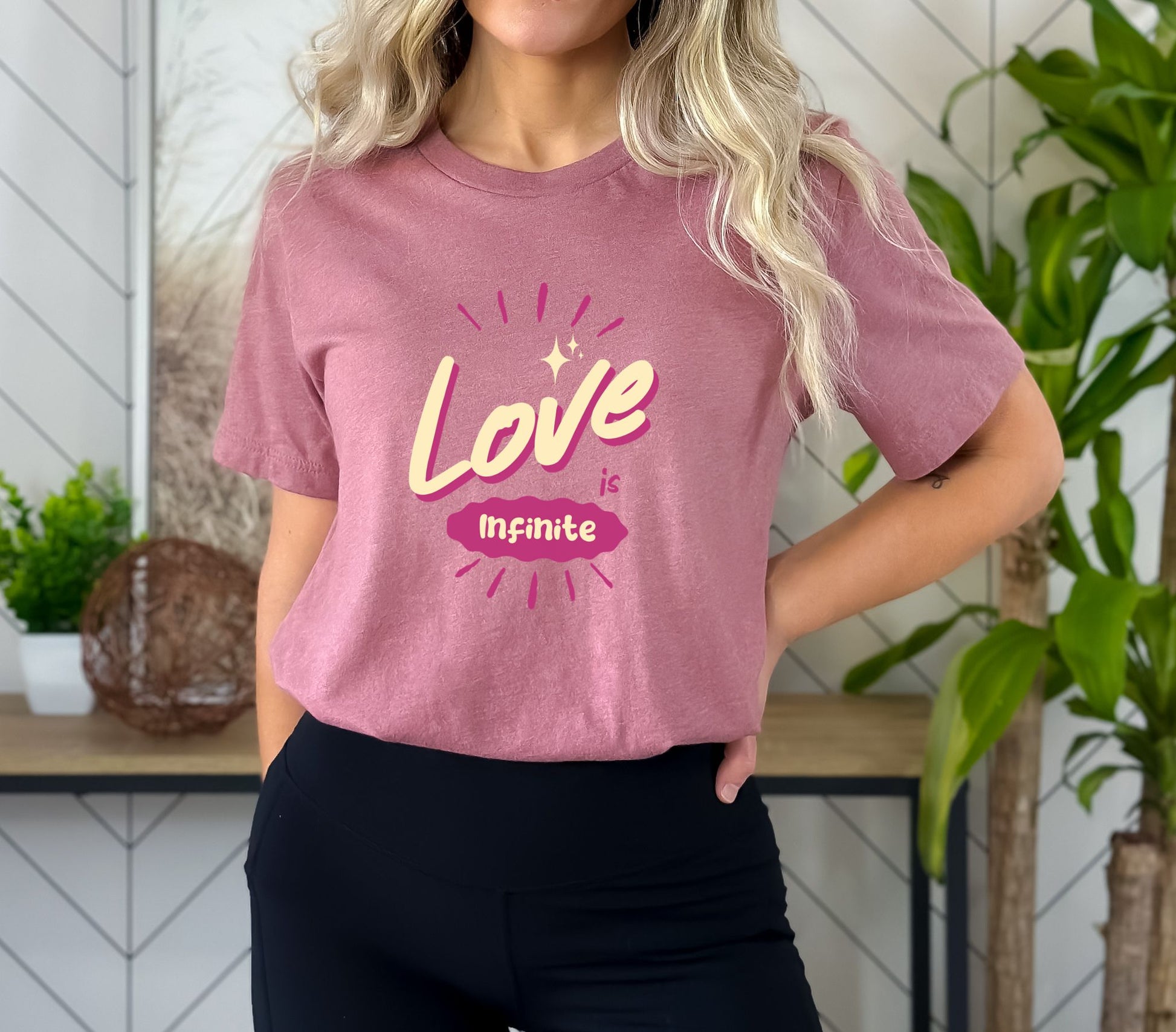 Love is Infinite Heather Mauve T-Shirt