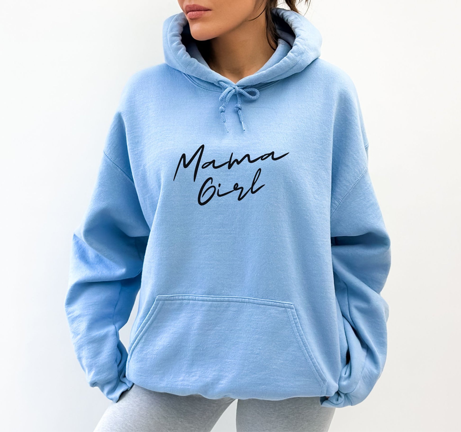 Mama Girl Light Blue Hoodie