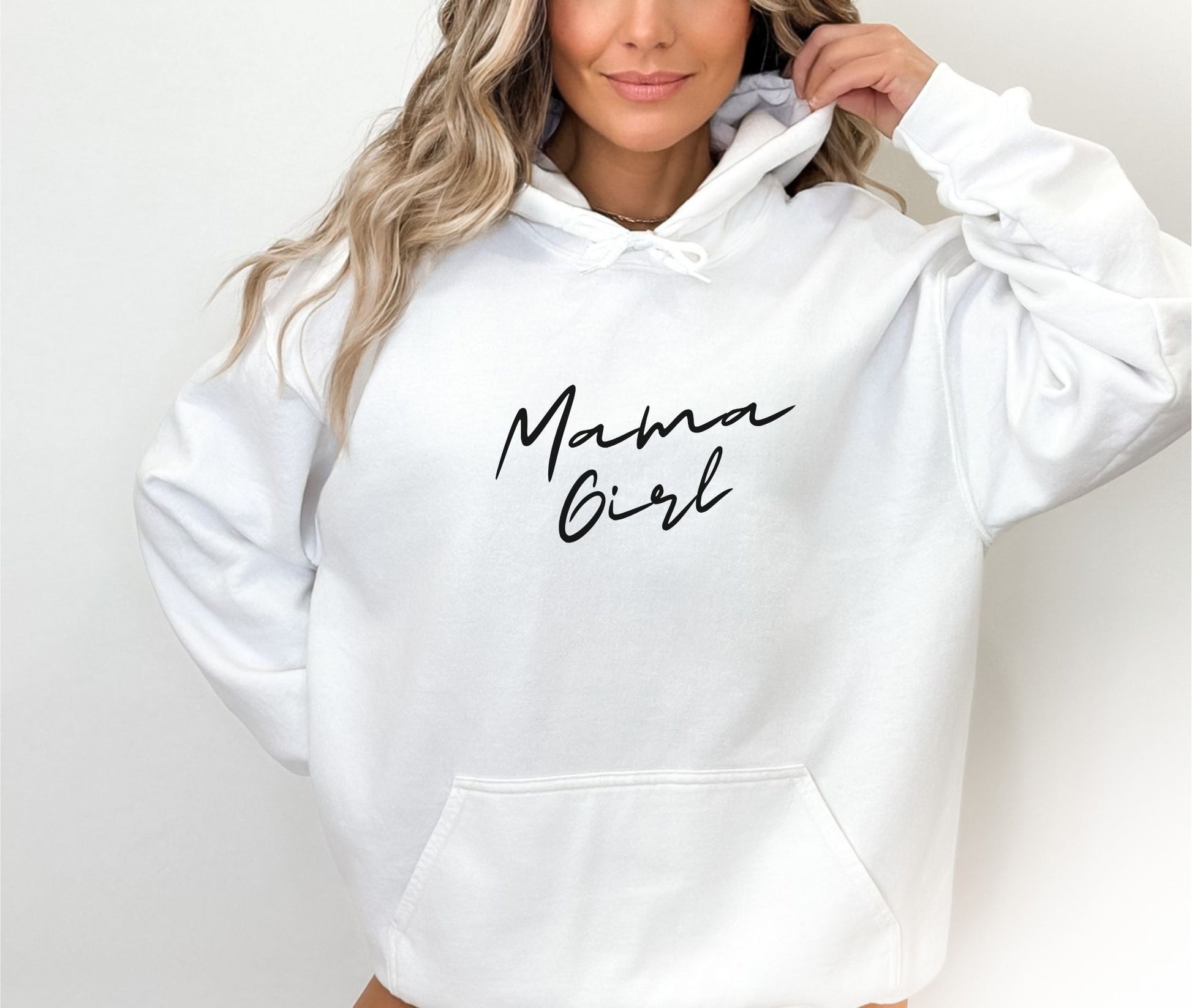 Mama Girl White Hoodie