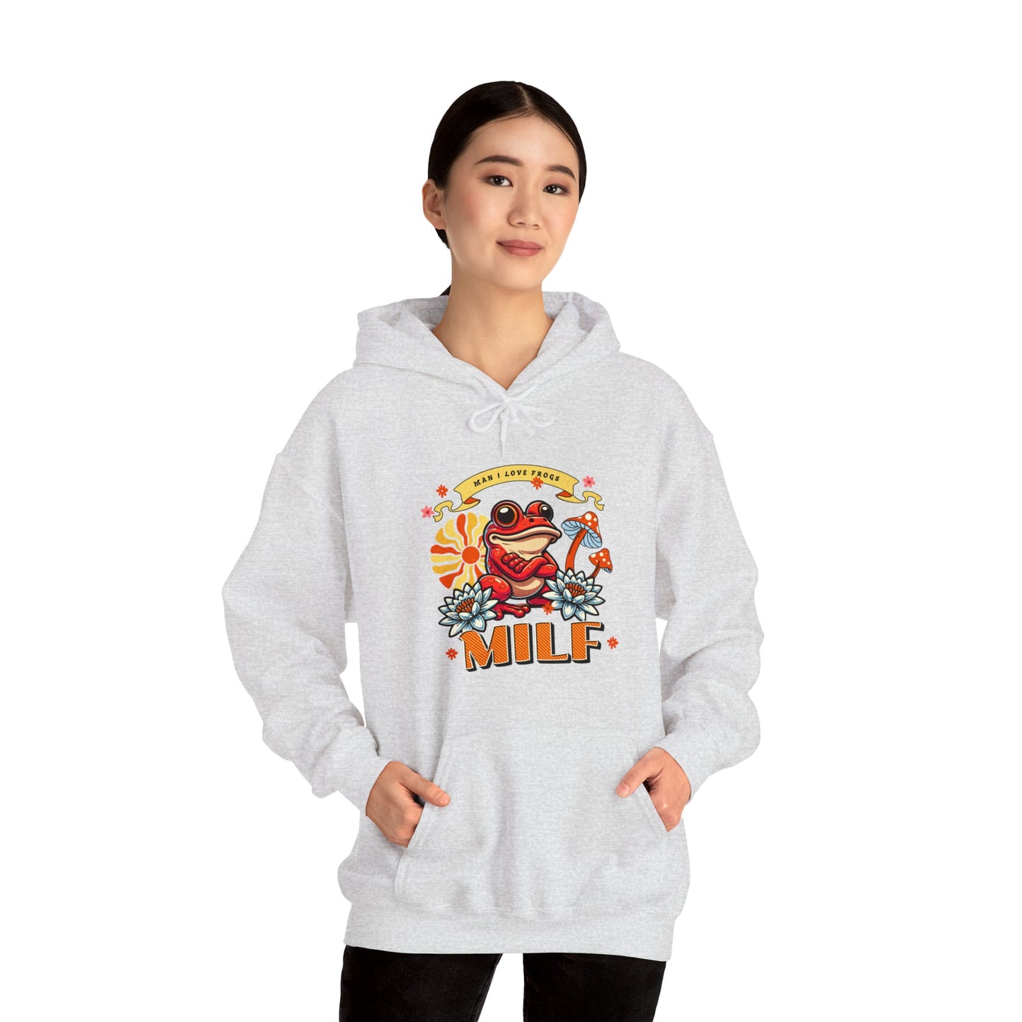 Man I Love Frogs Ash Hoodie