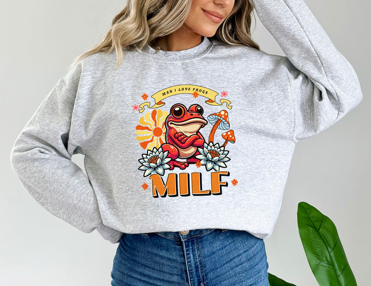 Man I Love Frogs Ash Sweatshirt