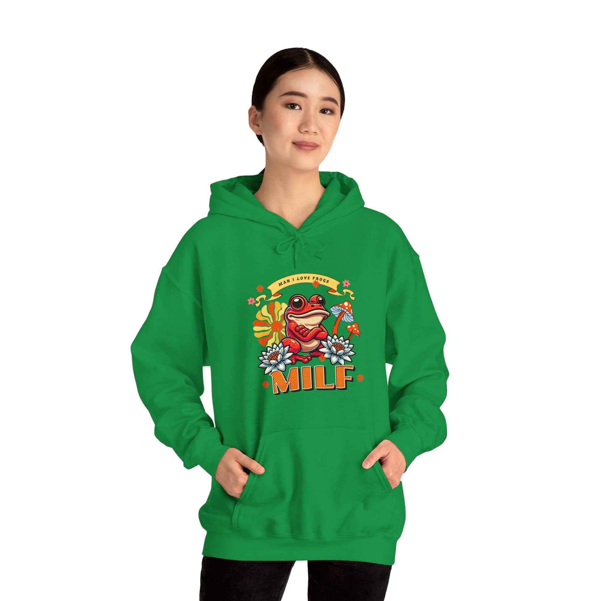 Man I Love Frogs Irish Green Hoodie