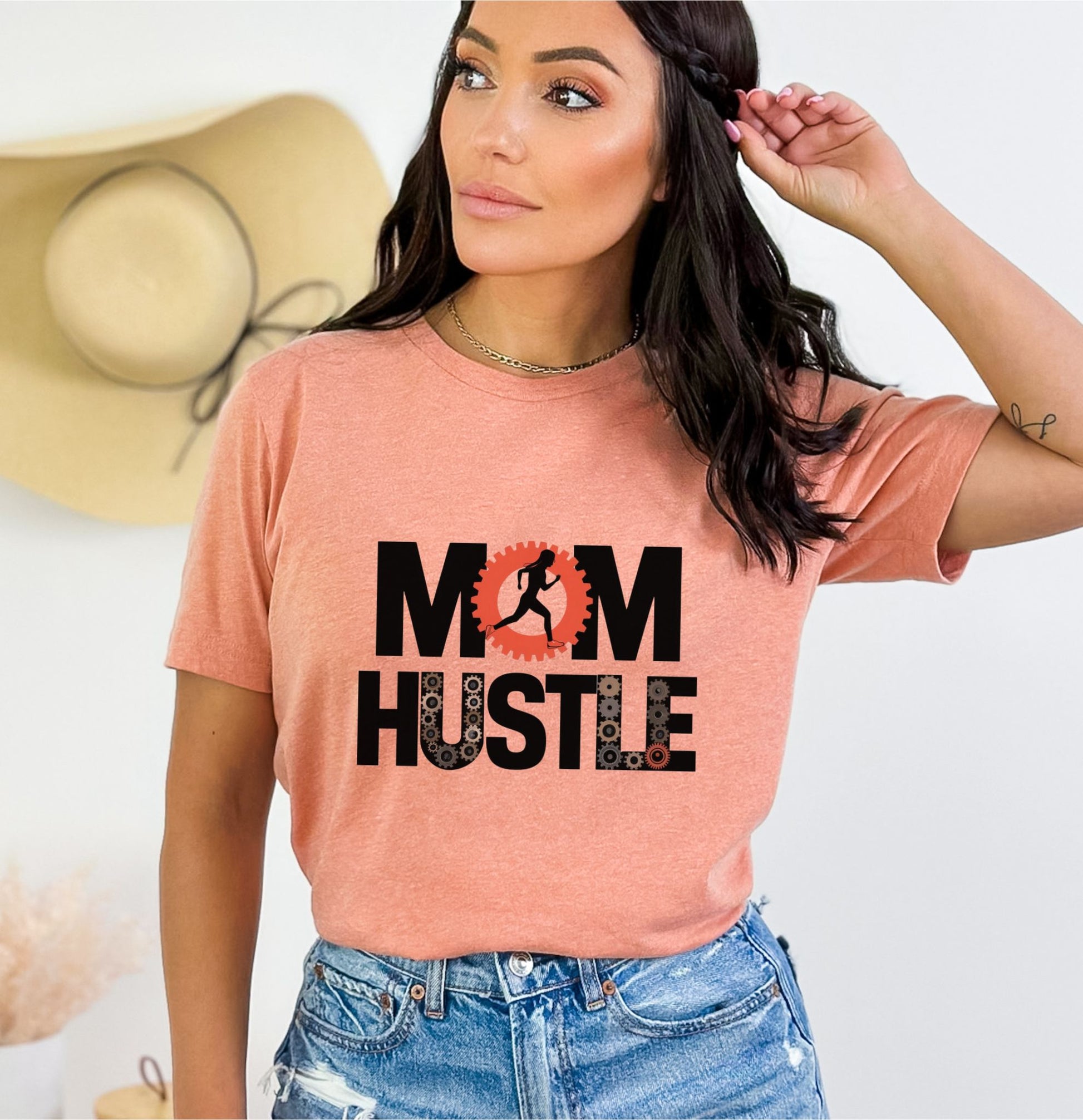 Mom Hustle Heather Sunset T-Shirt