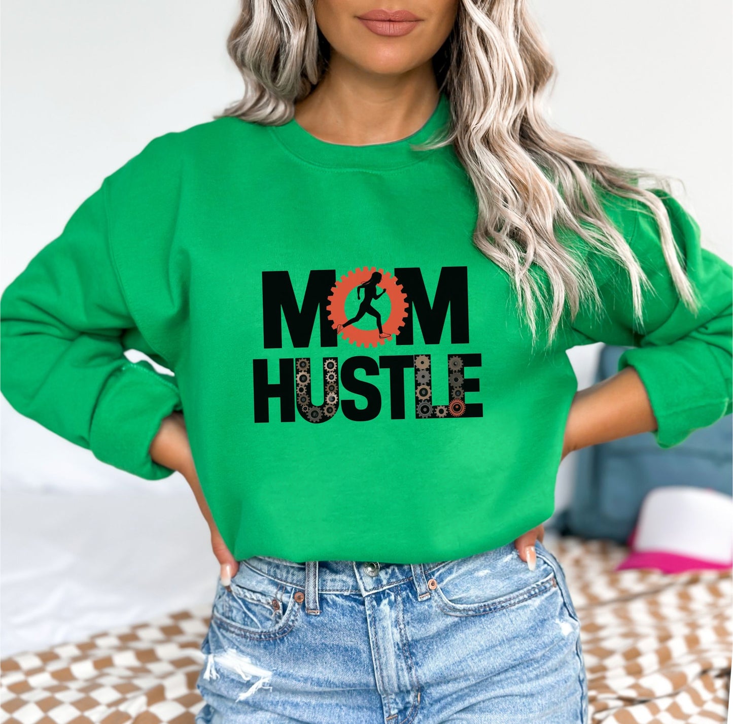 Mom Hustle Irish Green Sweatshirt