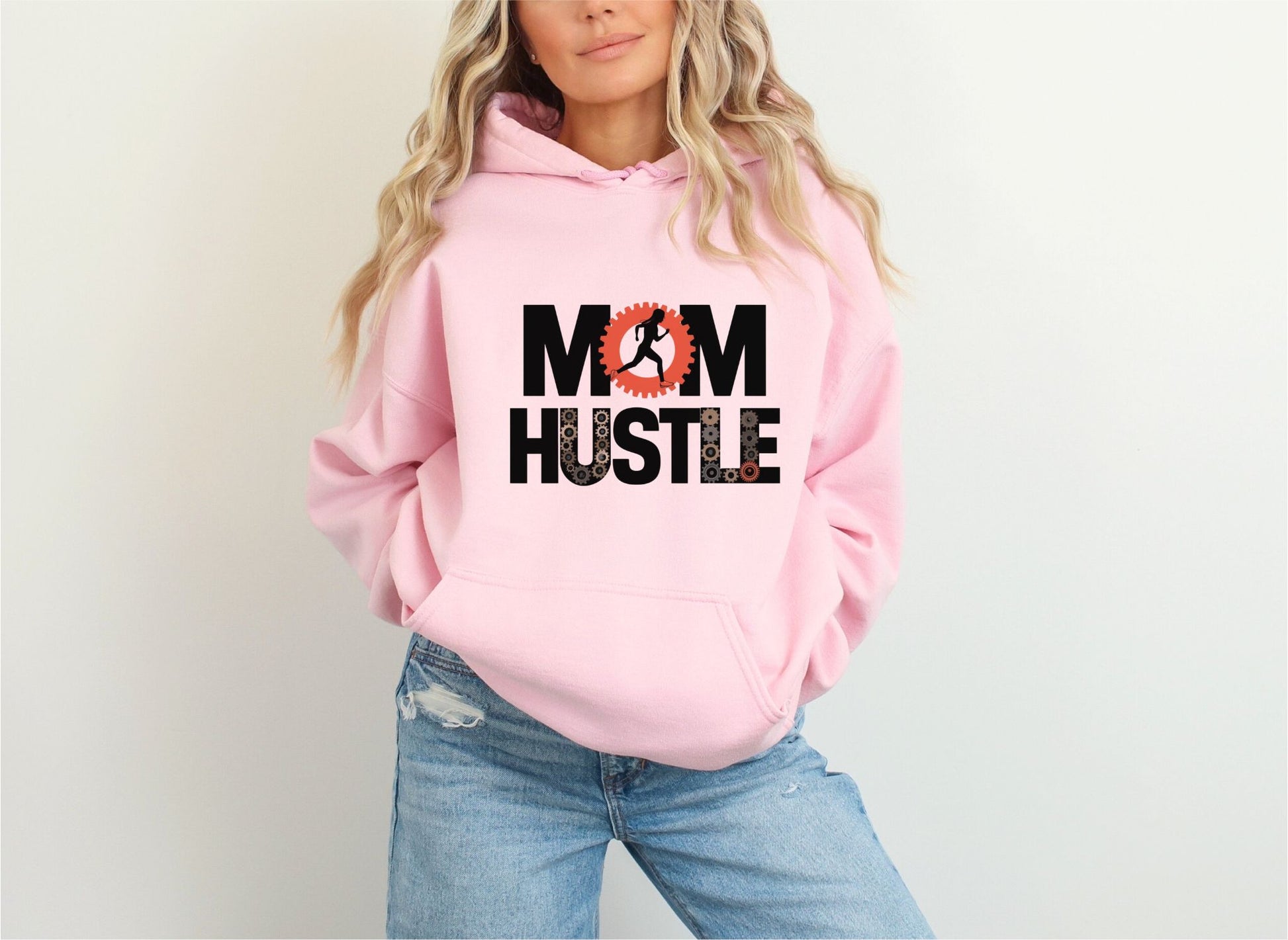 Mom Hustle Light Pink Hoodie