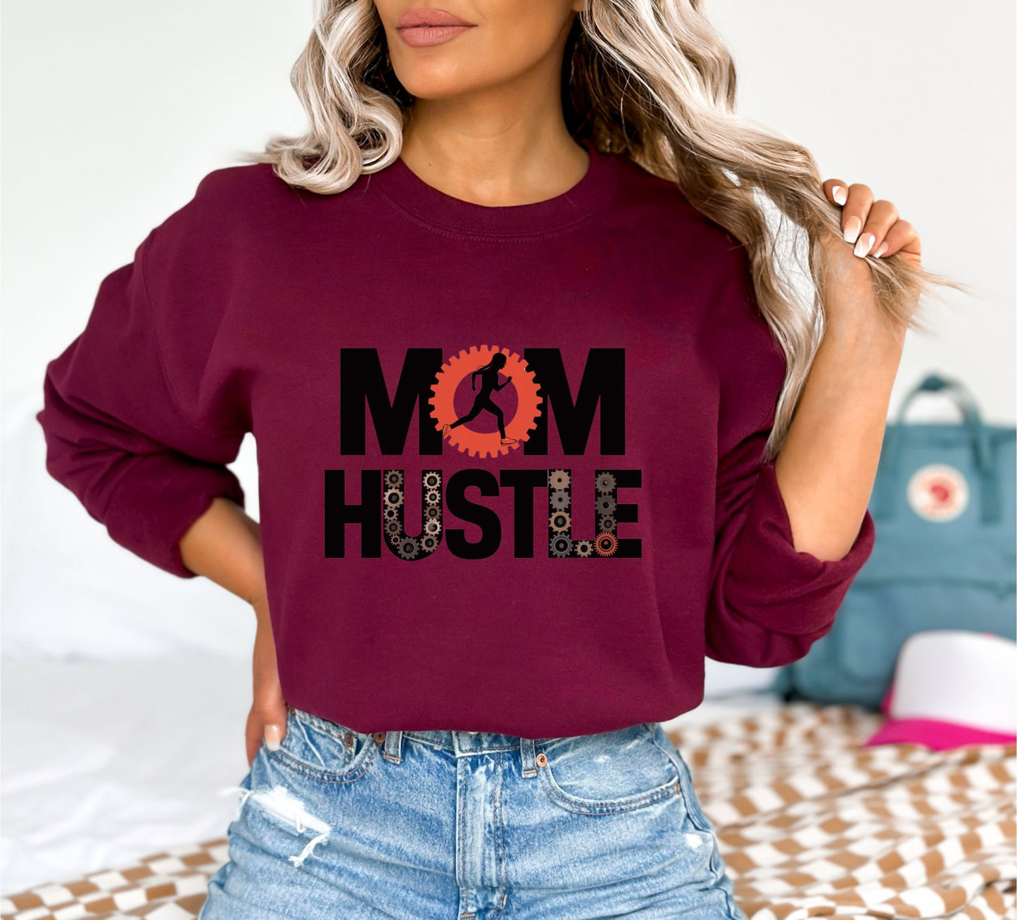 Mom Hustle Maroon Sweatshirt