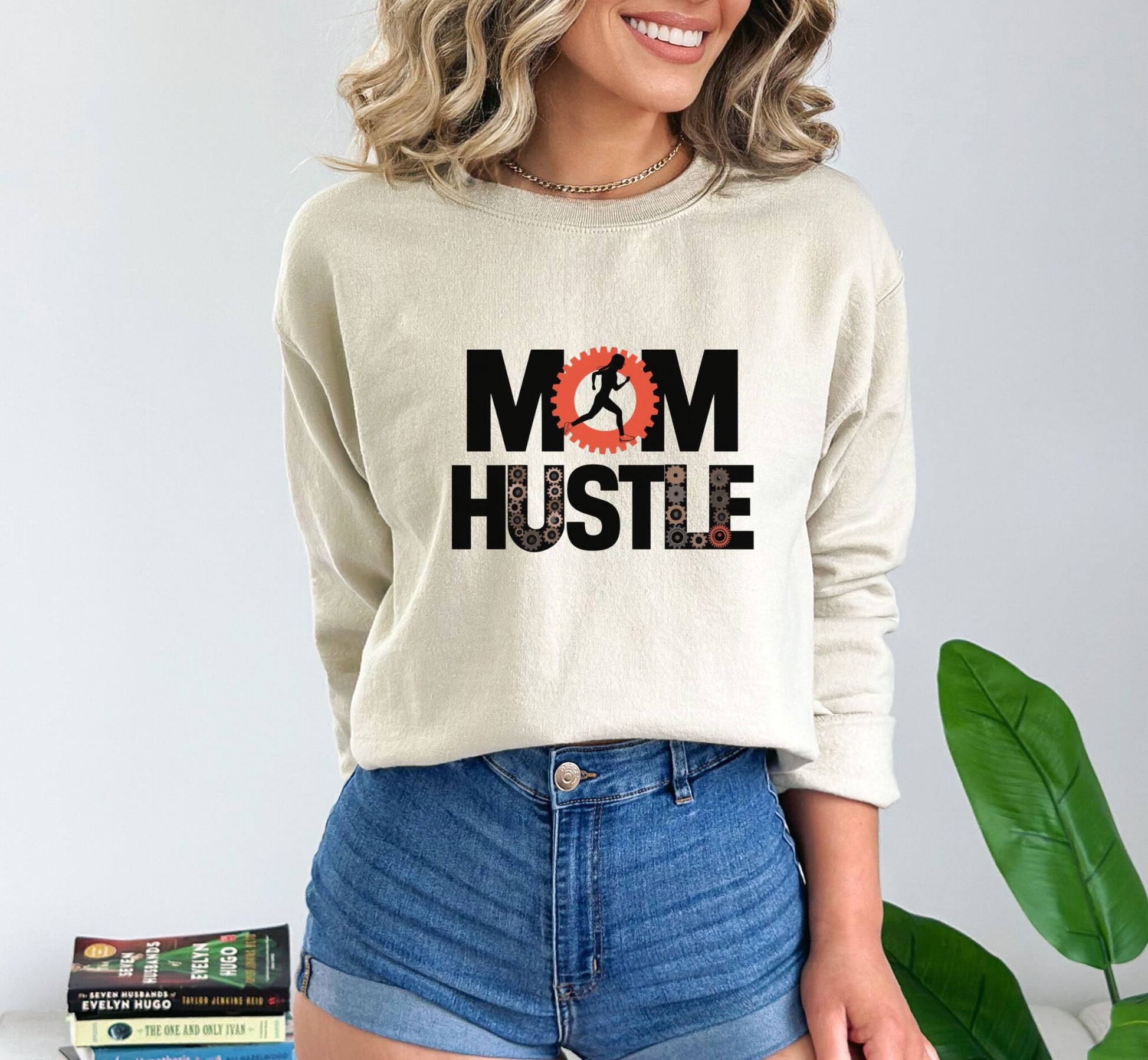 Mom Hustle Sand Sweatshirt