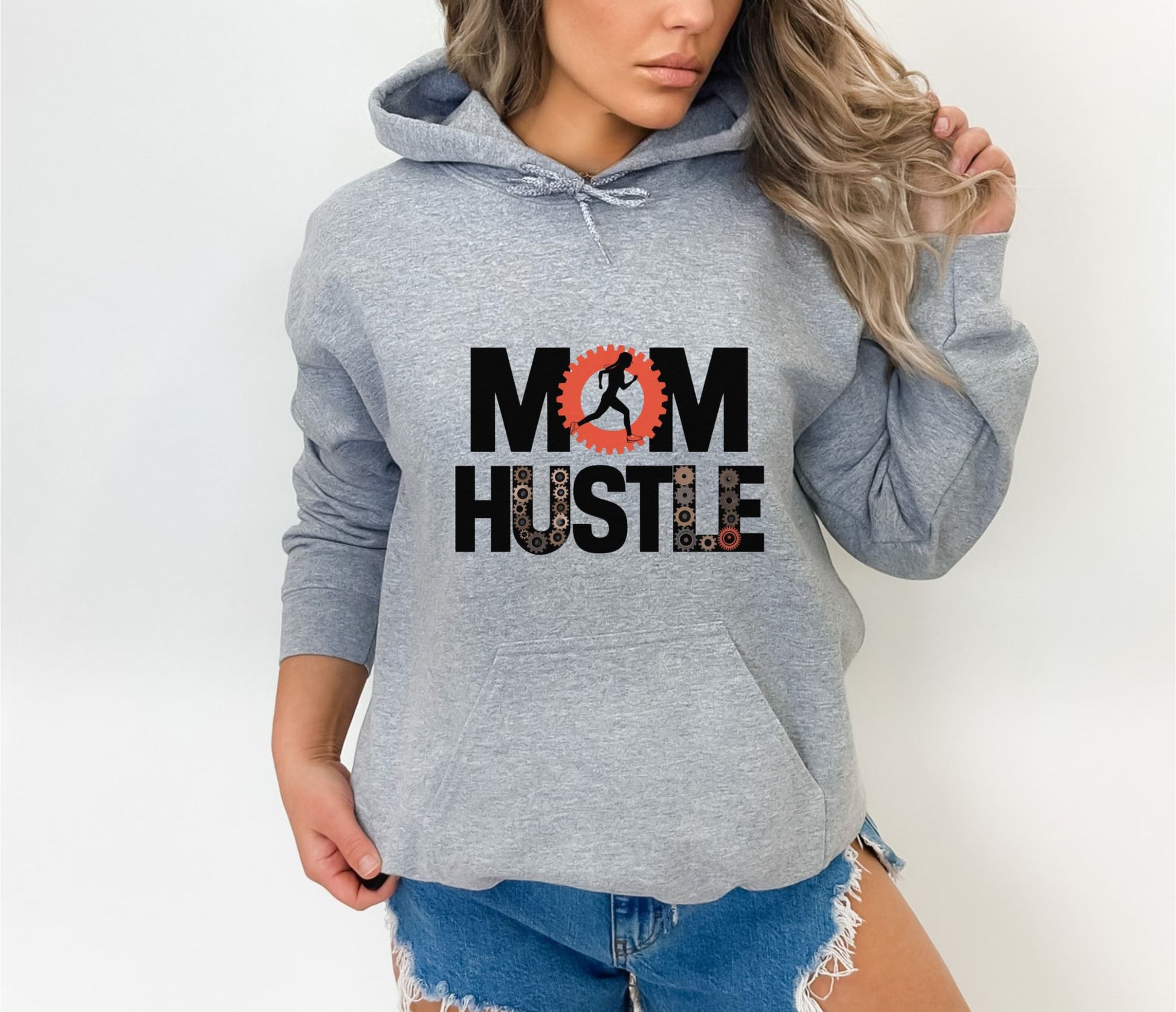 Mom Hustle Sport Grey Hoodie