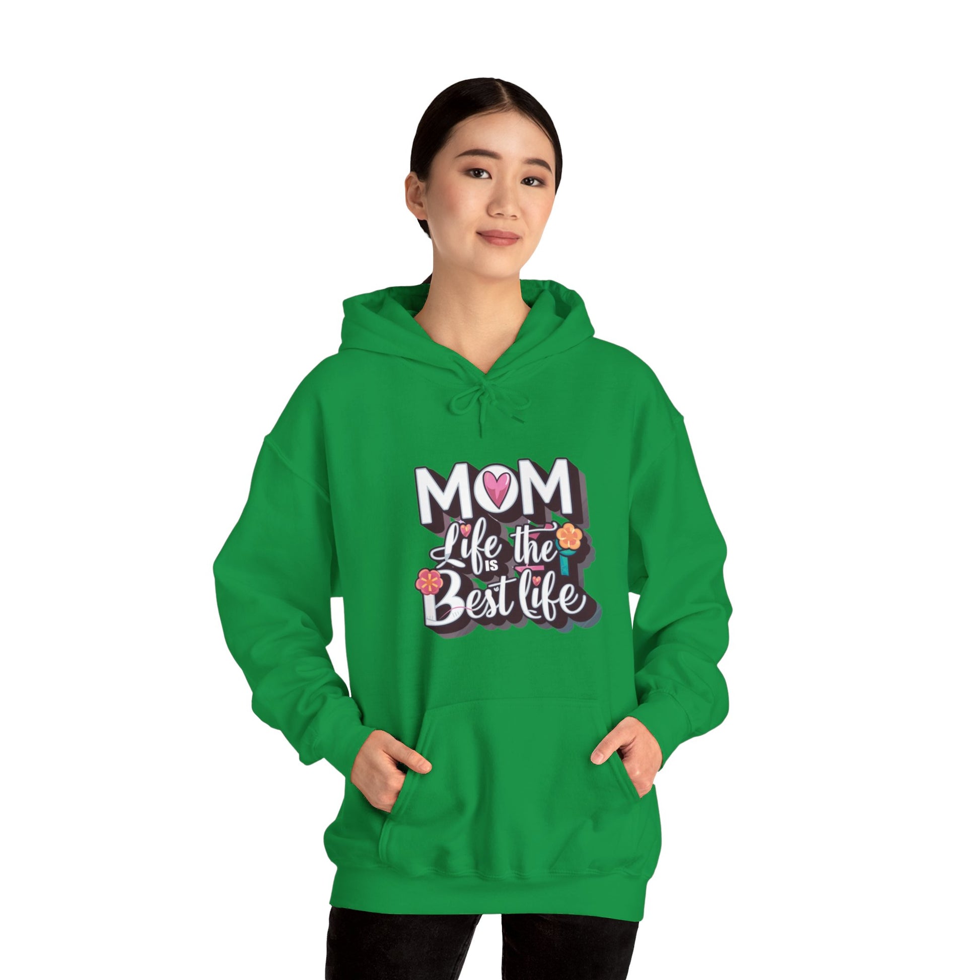 Mom Life is the Best Life Irish Green Hoodie