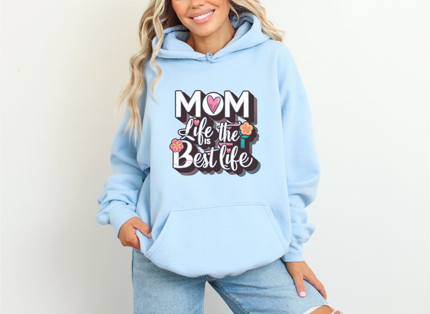 Mom Life is the Best Life Blue Hoodie