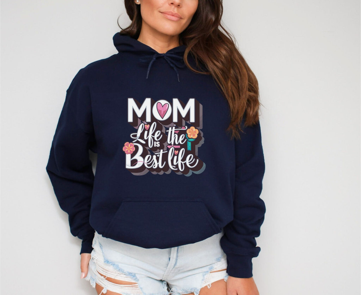 Mom Life is the Best Life Navy Hoodie