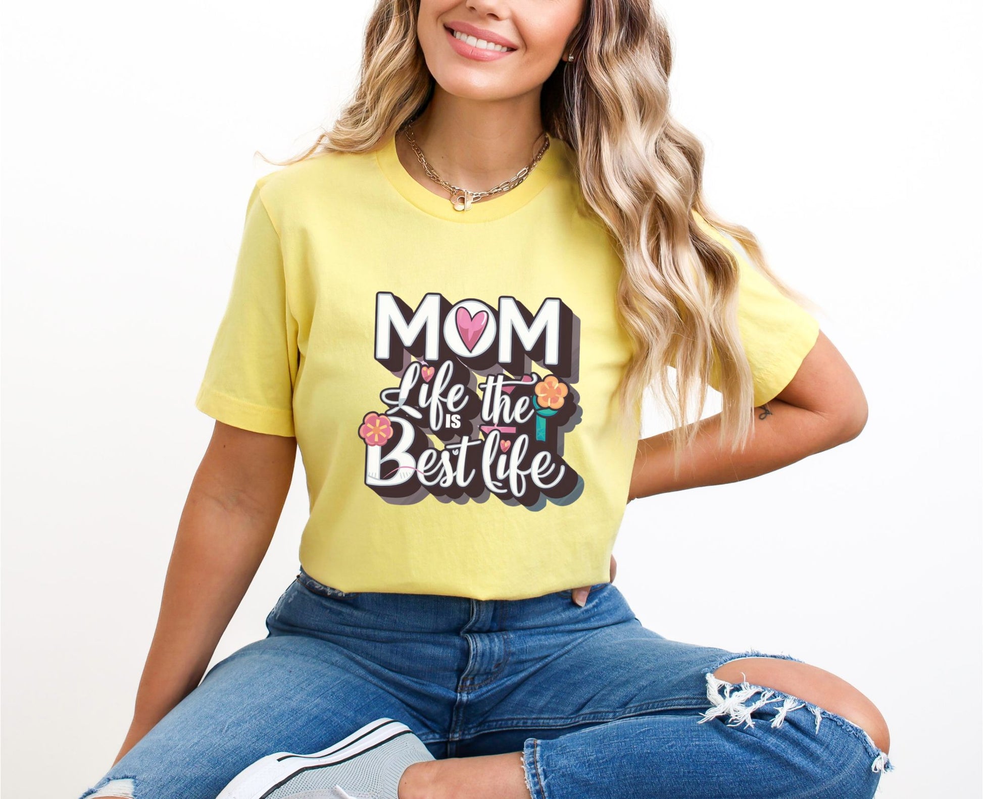 Mom Life is the Best Life Yellow T-Shirt