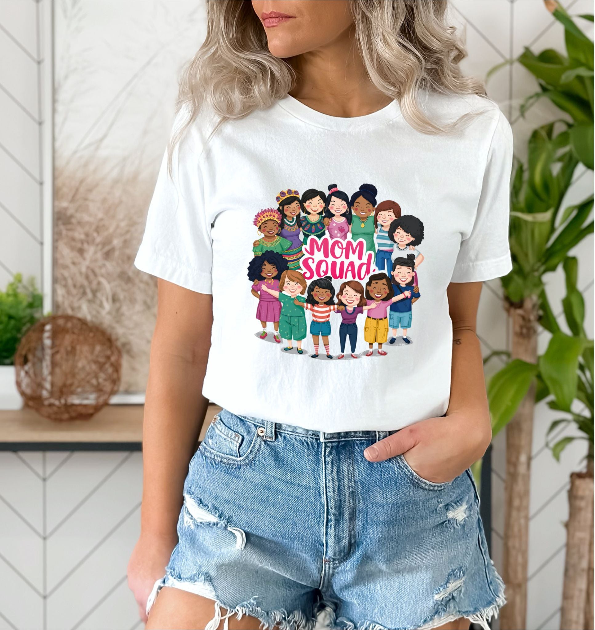 Mom Squad White T-Shirt