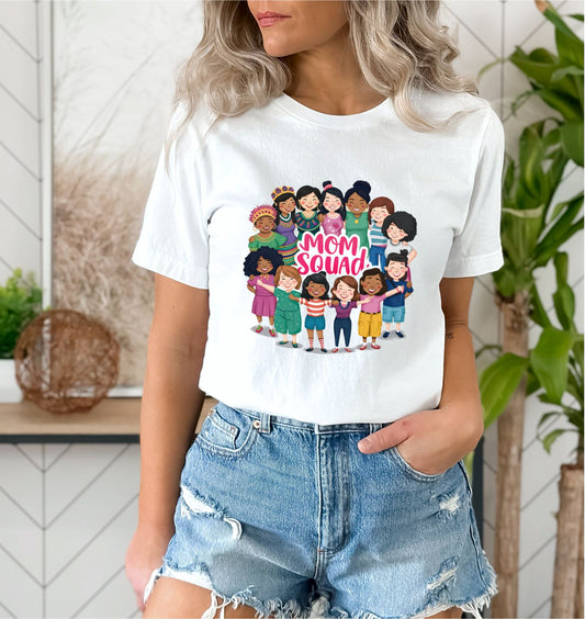 Mom Squad White T-Shirt