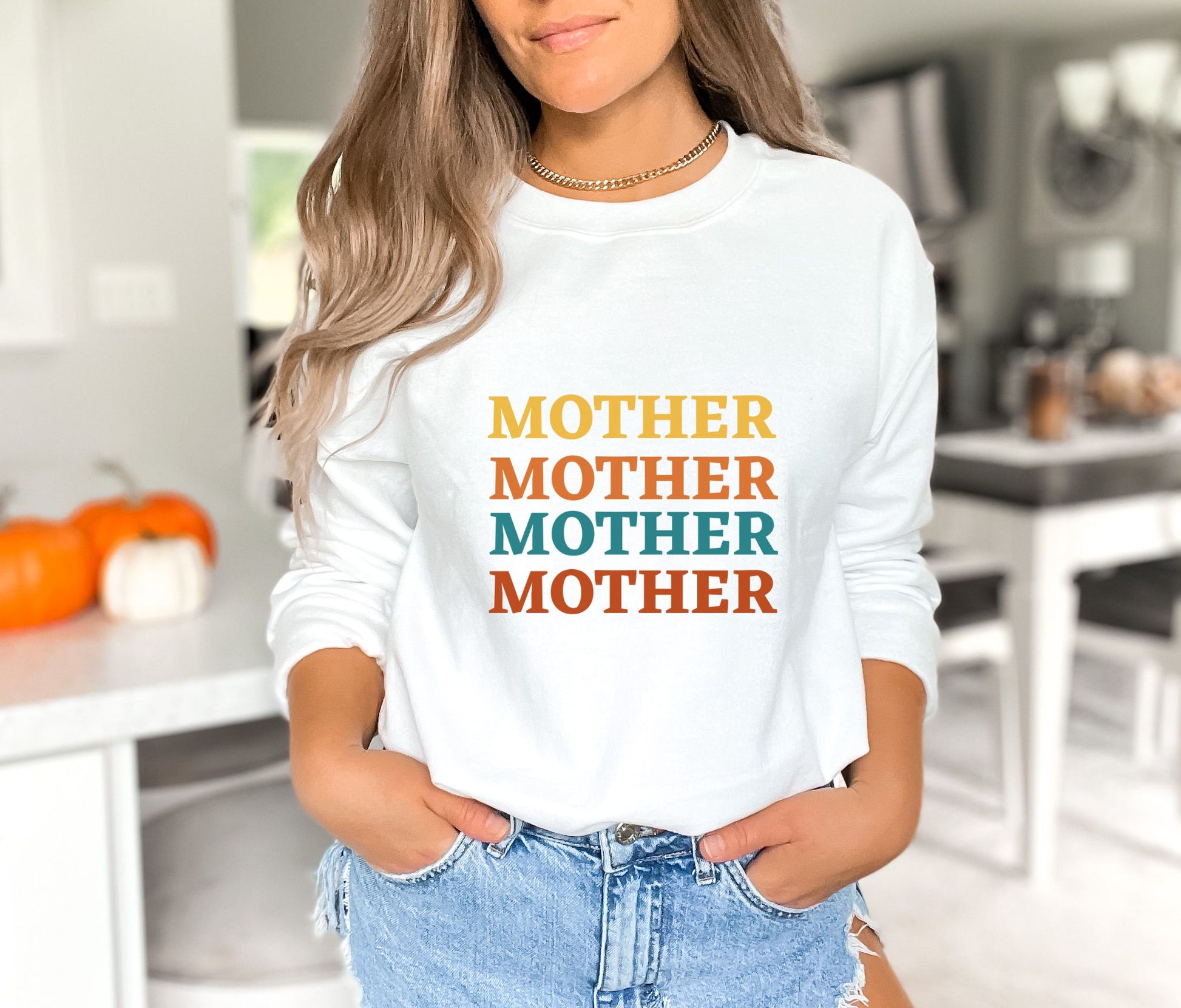 Mother White Sweatshirt