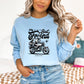 Motorcycle Adventures with Your Furry Co-Pilot Light Blue Sweatshirt