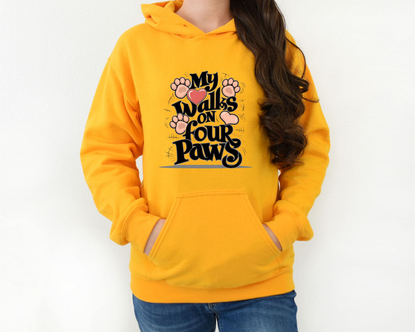 My Heart Walks on Four Paws Gold Hoodie