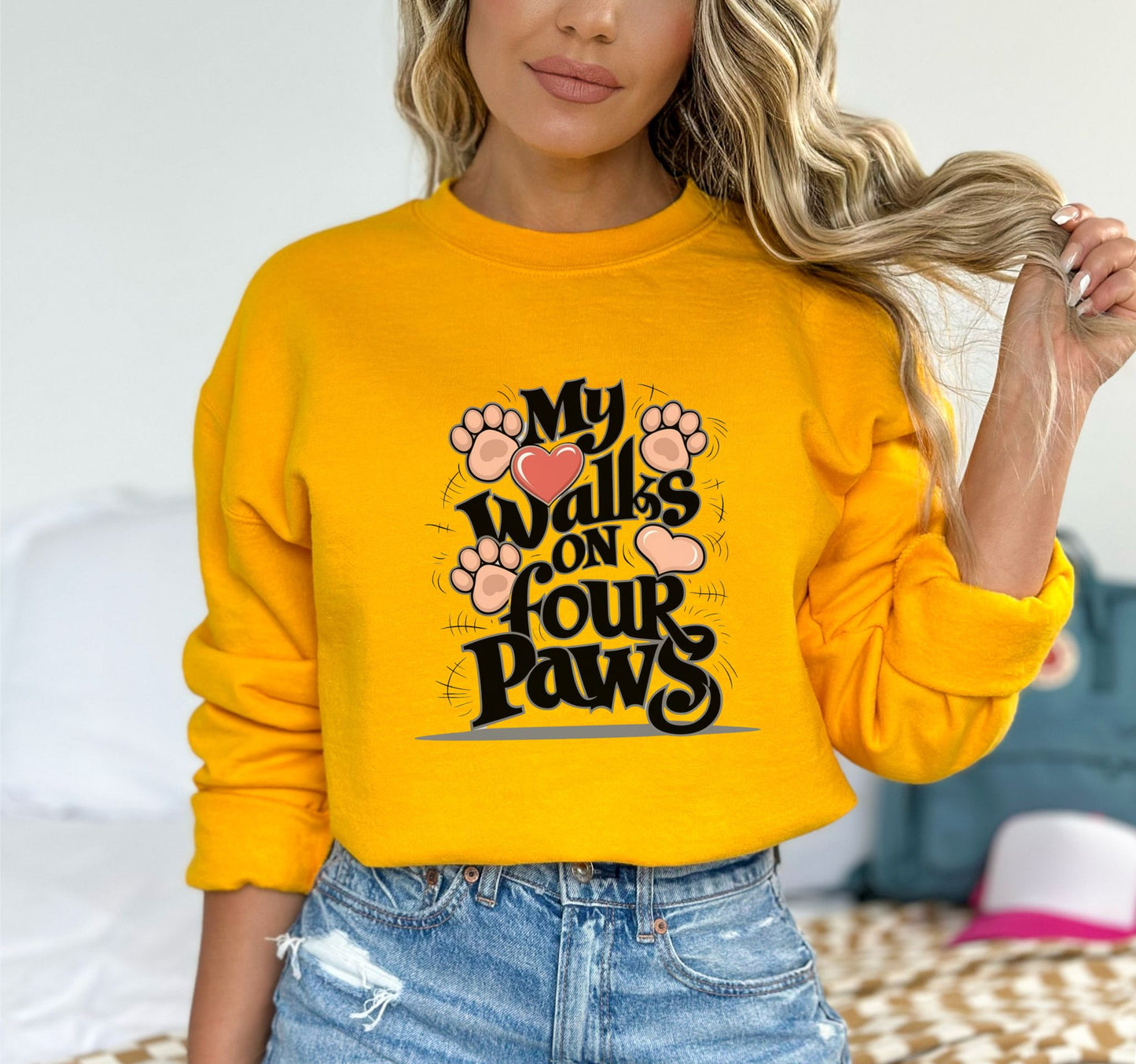 My Heart Walks on Four Paws Gold Sweatshirt