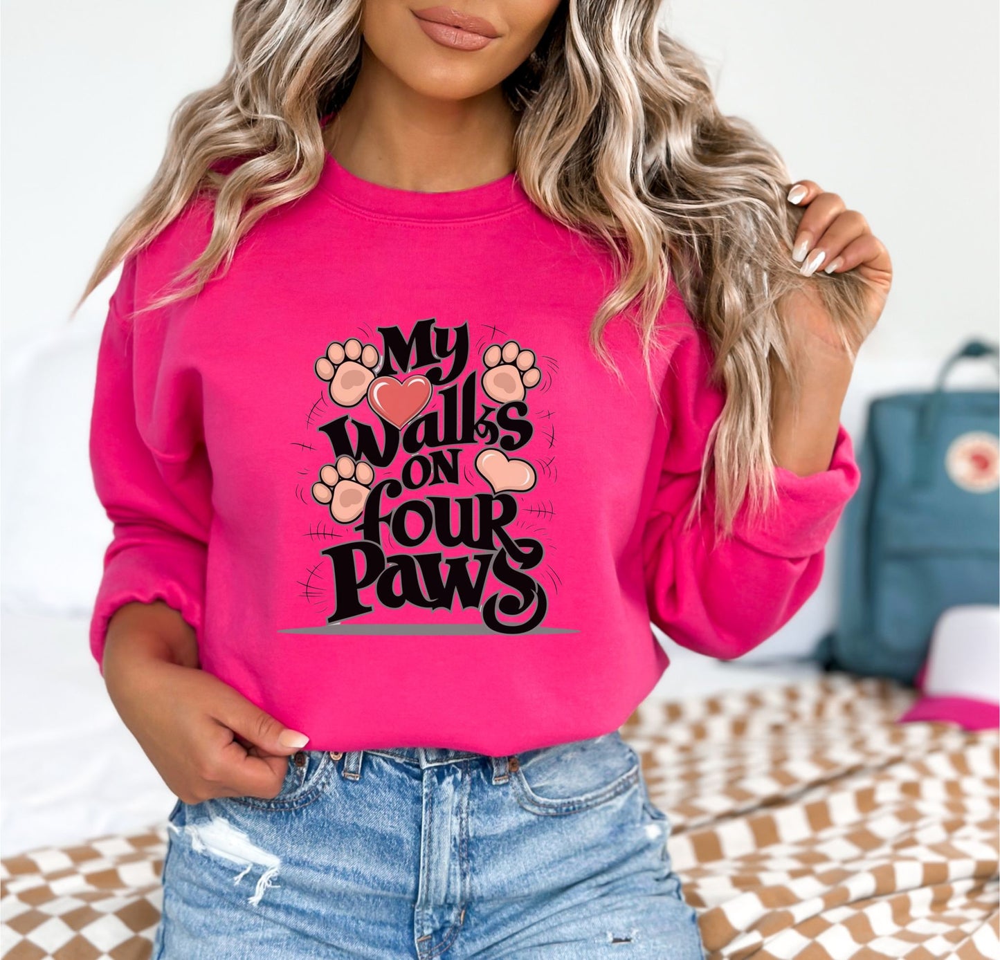 My Heart Walks on Four Paws Heliconia Sweatshirt