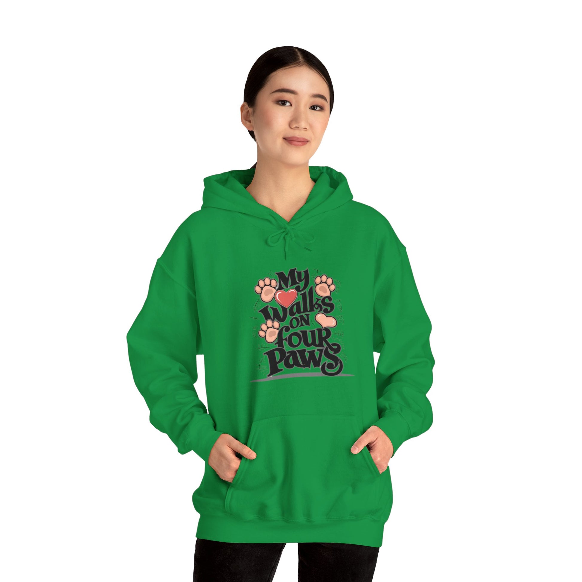 My Heart Walks on Four Paws Irish Green Hoodie