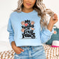 My Heart Walks on Four Paws Light Blue Sweatshirt