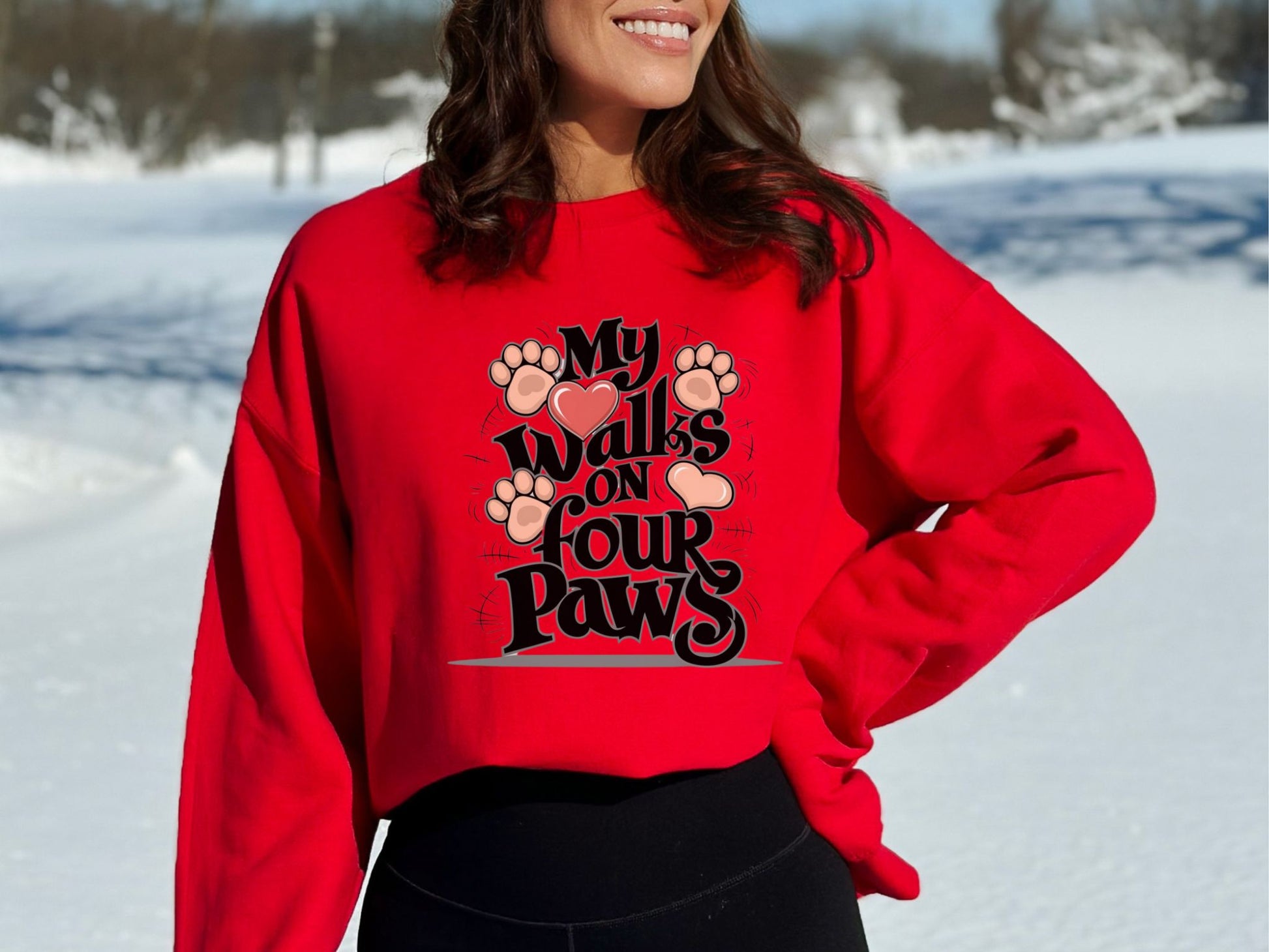 My Heart Walks on Four Paws Red Sweatshirt