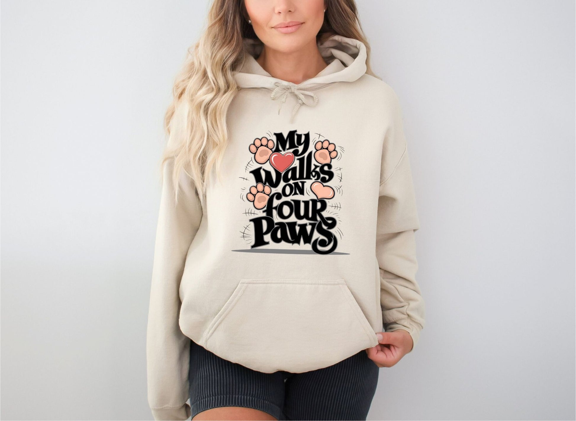 My Heart Walks on Four Paws Sand Hoodie