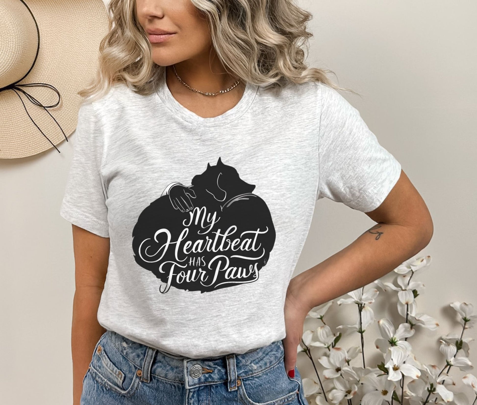 My Heartbeat Has Four Paws Ash T-Shirt