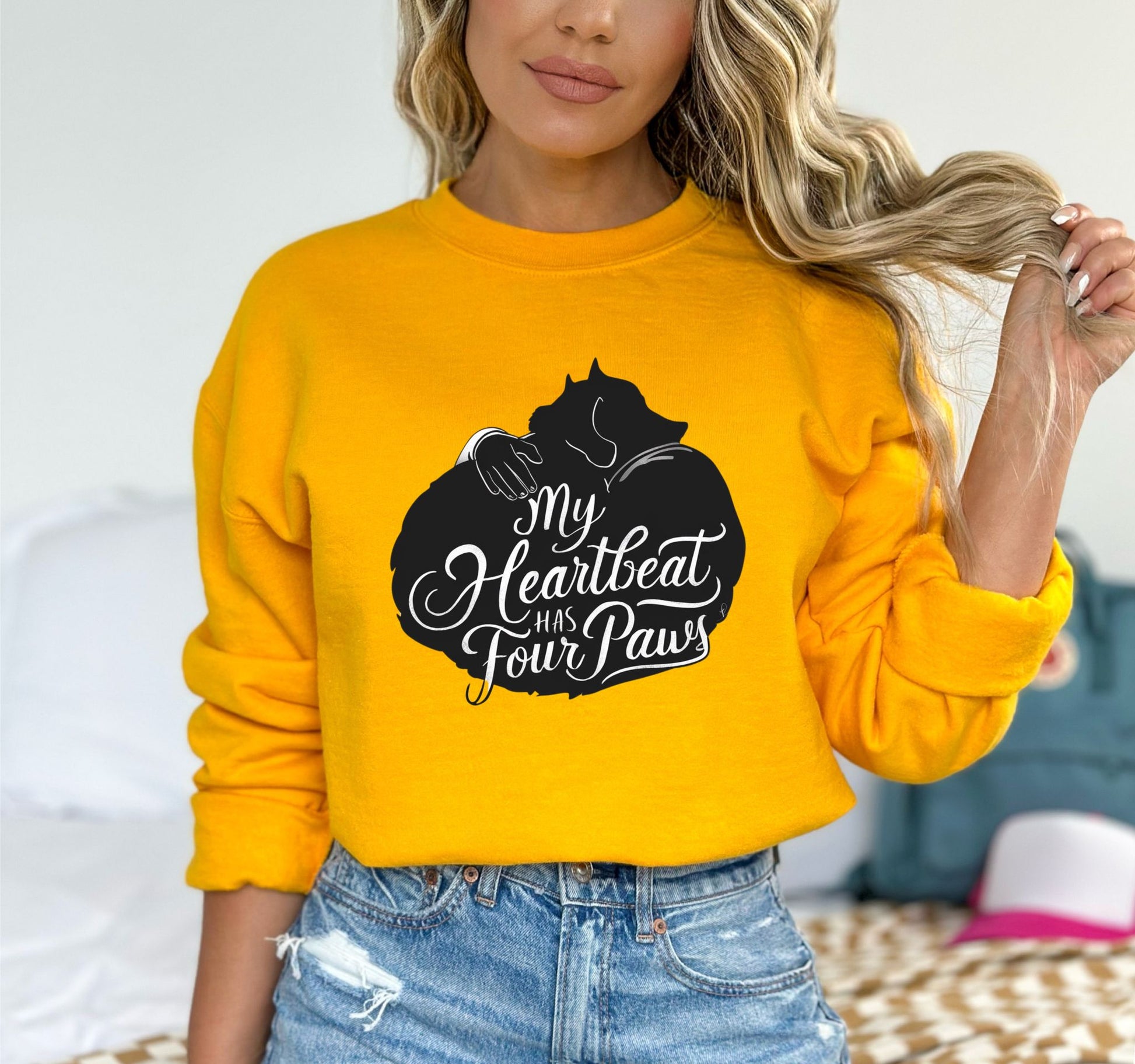 My Heartbeat Has Four Paws Gold Sweatshirt