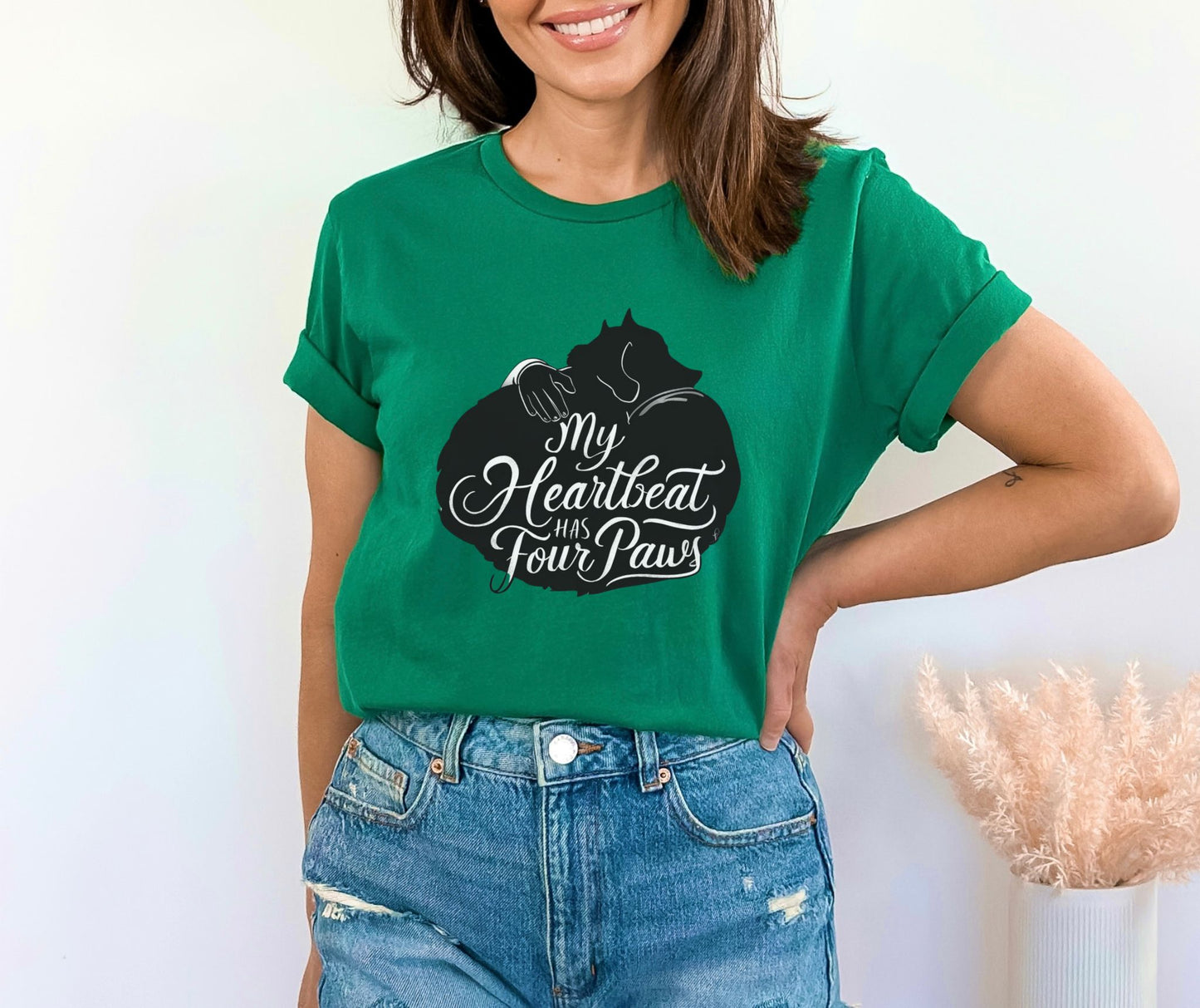 My Heartbeat Has Four Paws Heather Kelly T-Shirt