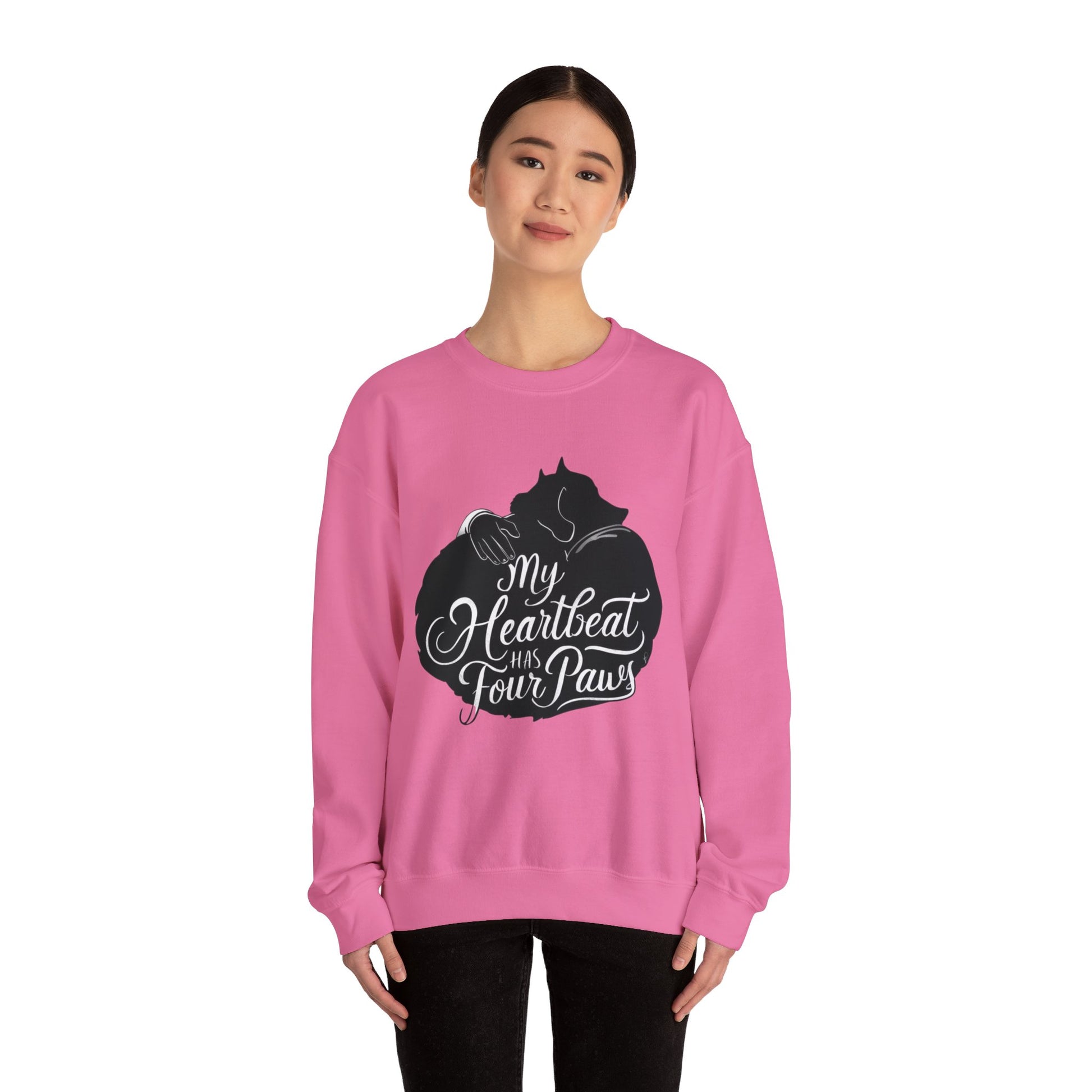 My Heartbeat Has Four Paws Safety Pink Sweatshirt