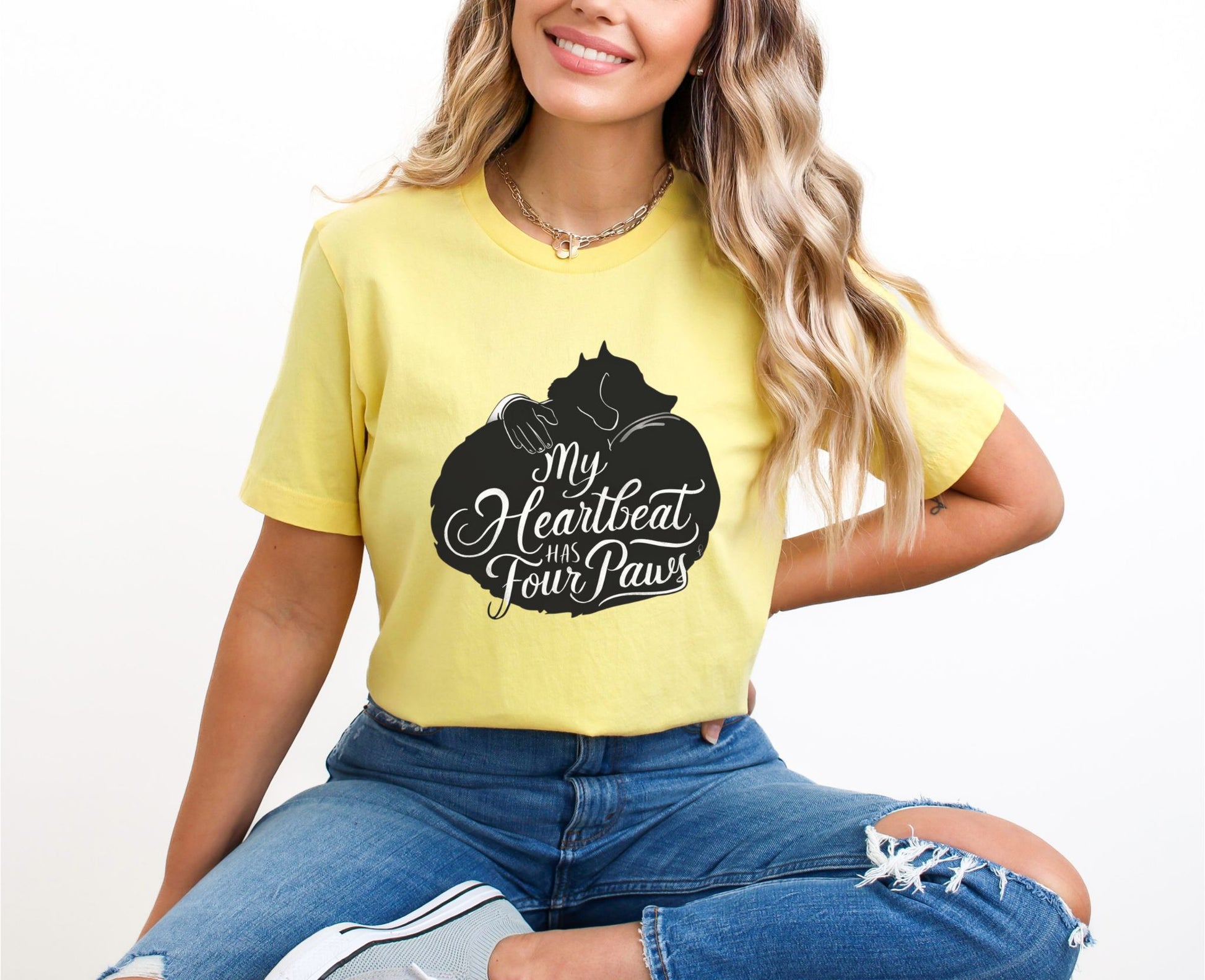 My Heartbeat Has Four Paws Yellow T-Shirt