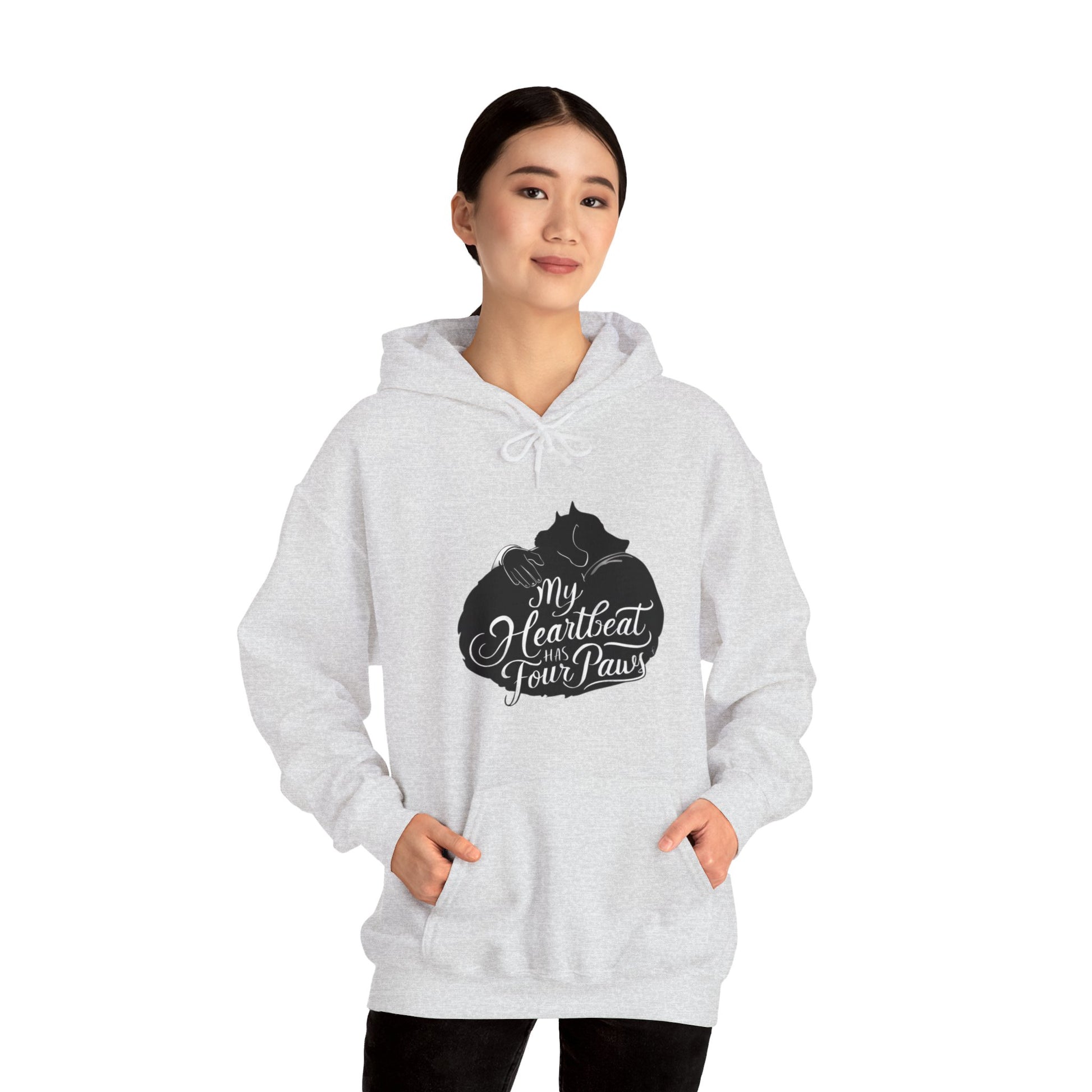 My Heartbeat Has Four Paws Ash Hoodie