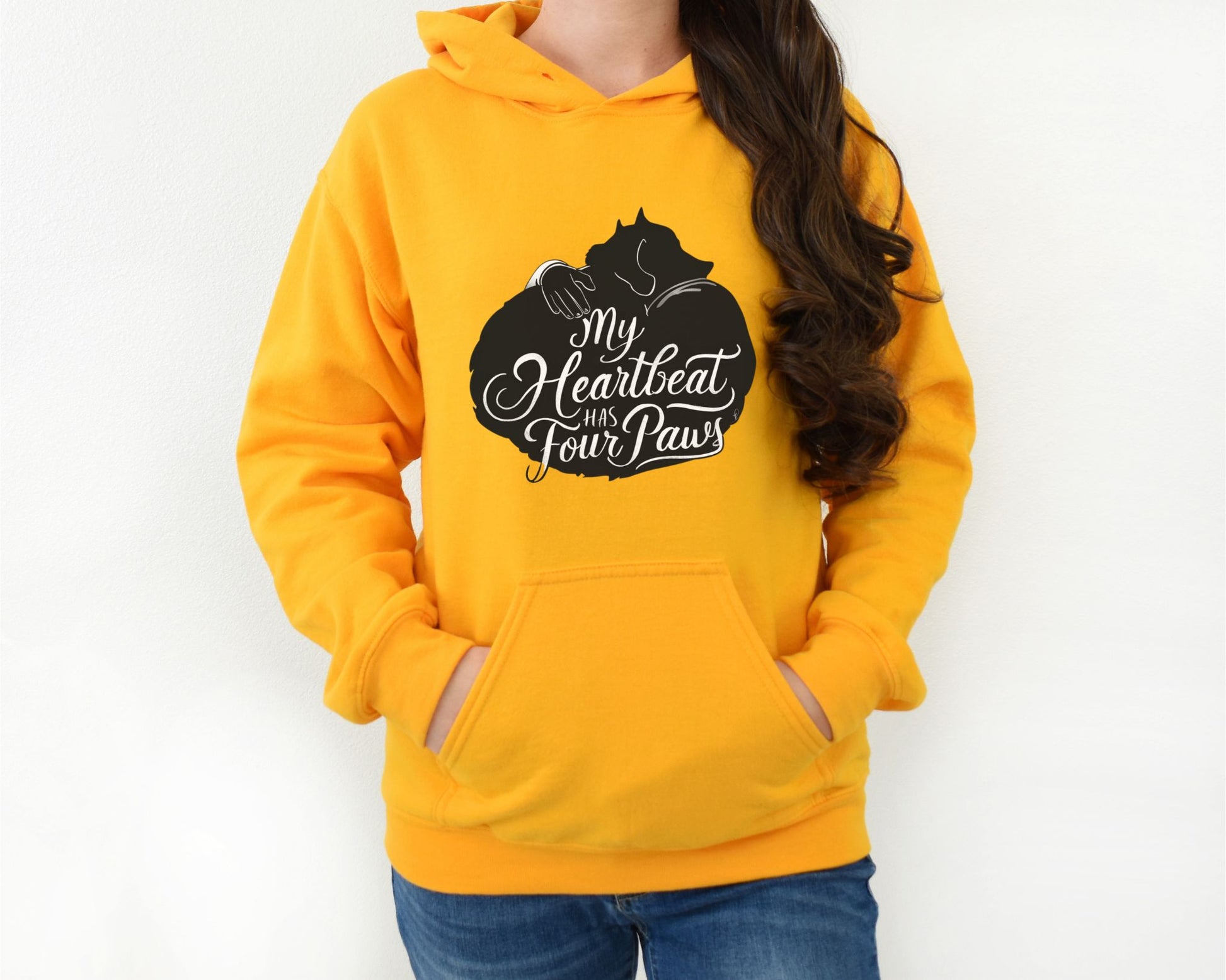 My Heartbeat Has Four Paws Gold Hoodie