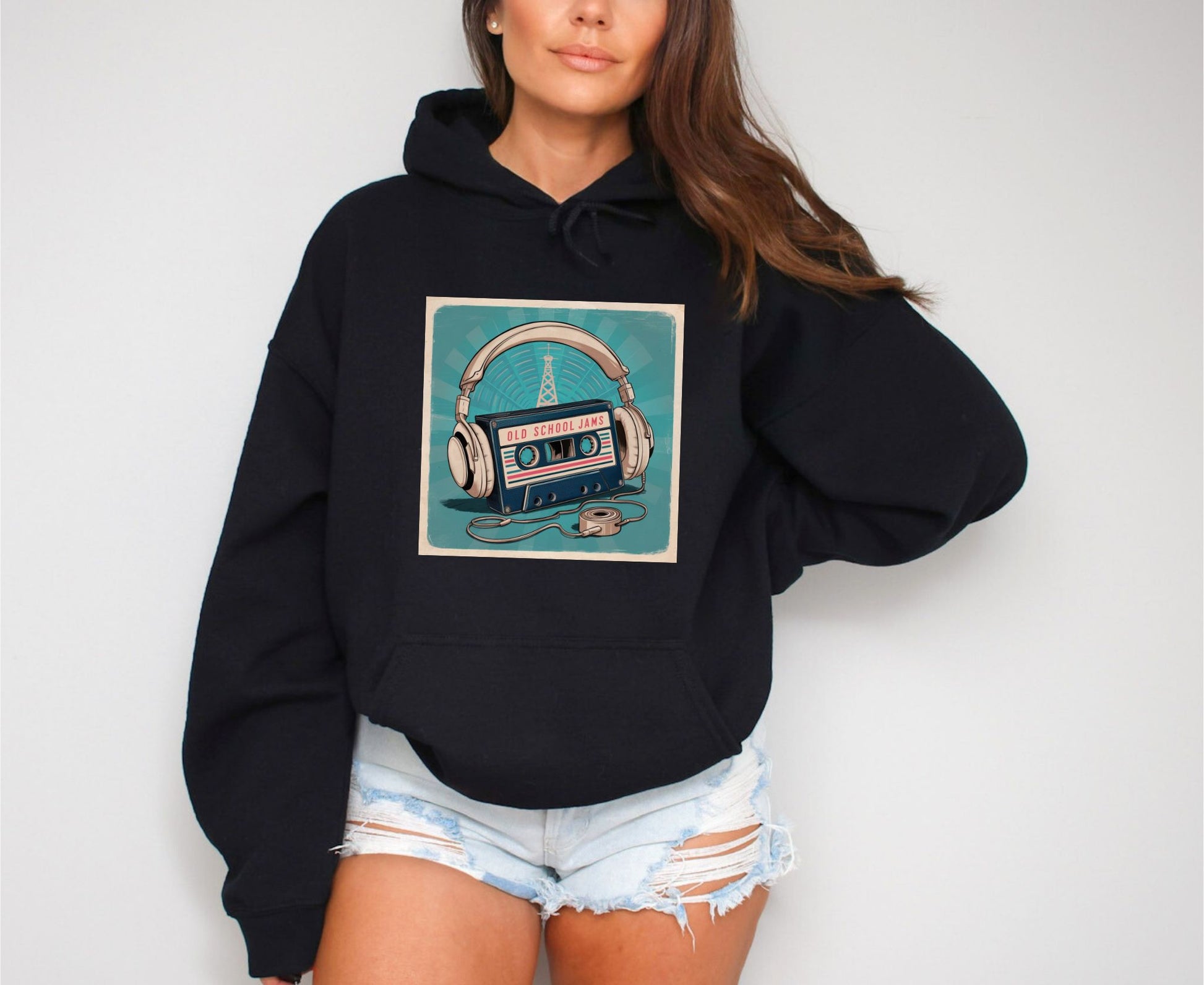 Old School Jams Black Hoodie