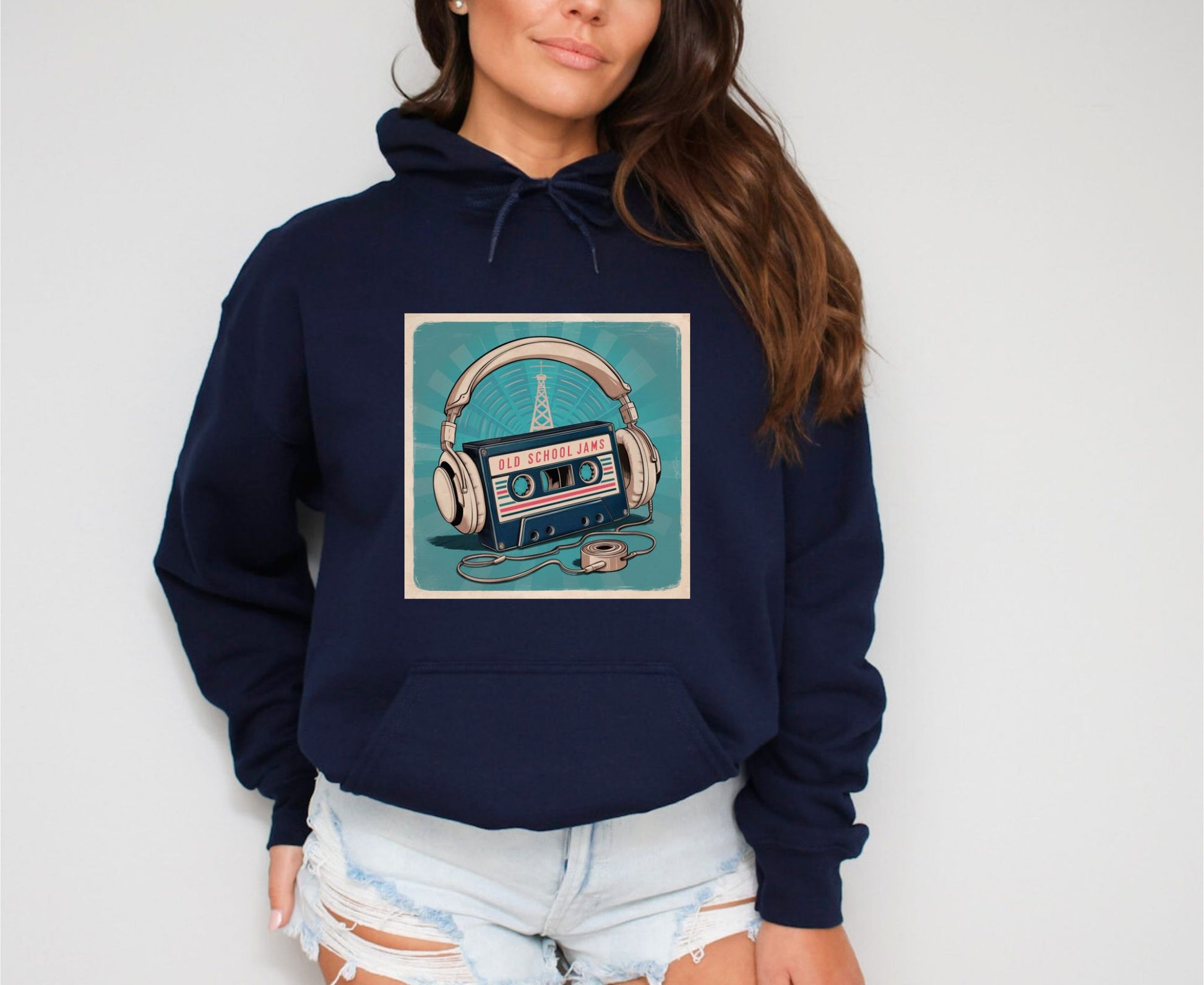 Old School Jams Navy Hoodie