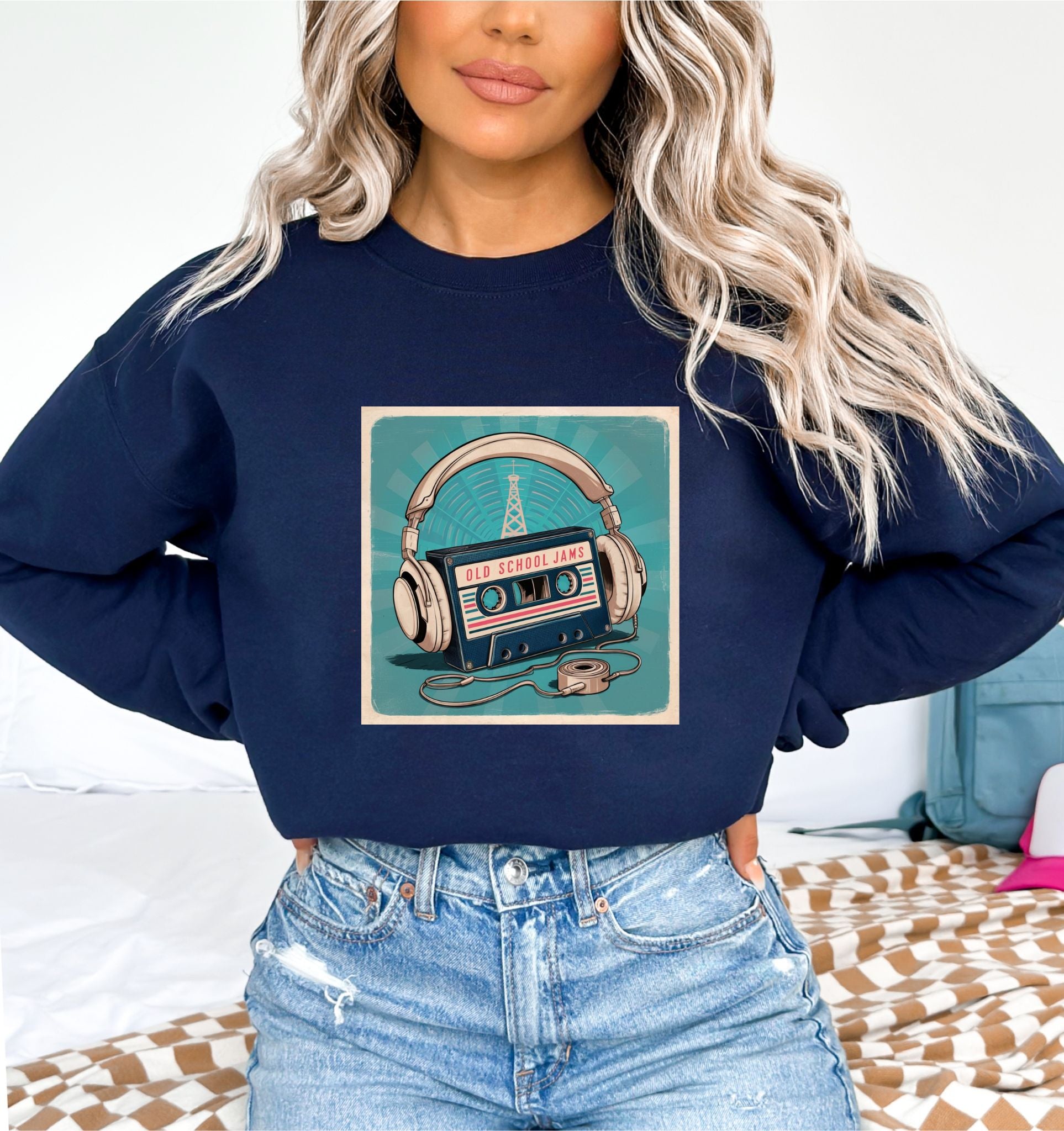 Old School Jams Navy Sweatshirt