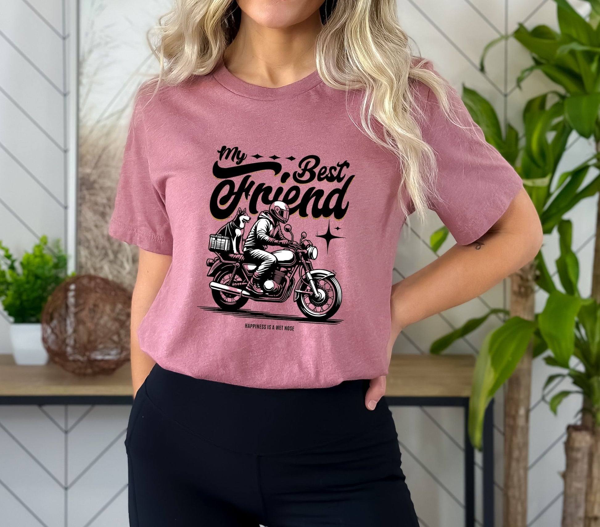 Pawsome Bike Rides Heather Mauve T-Shirt