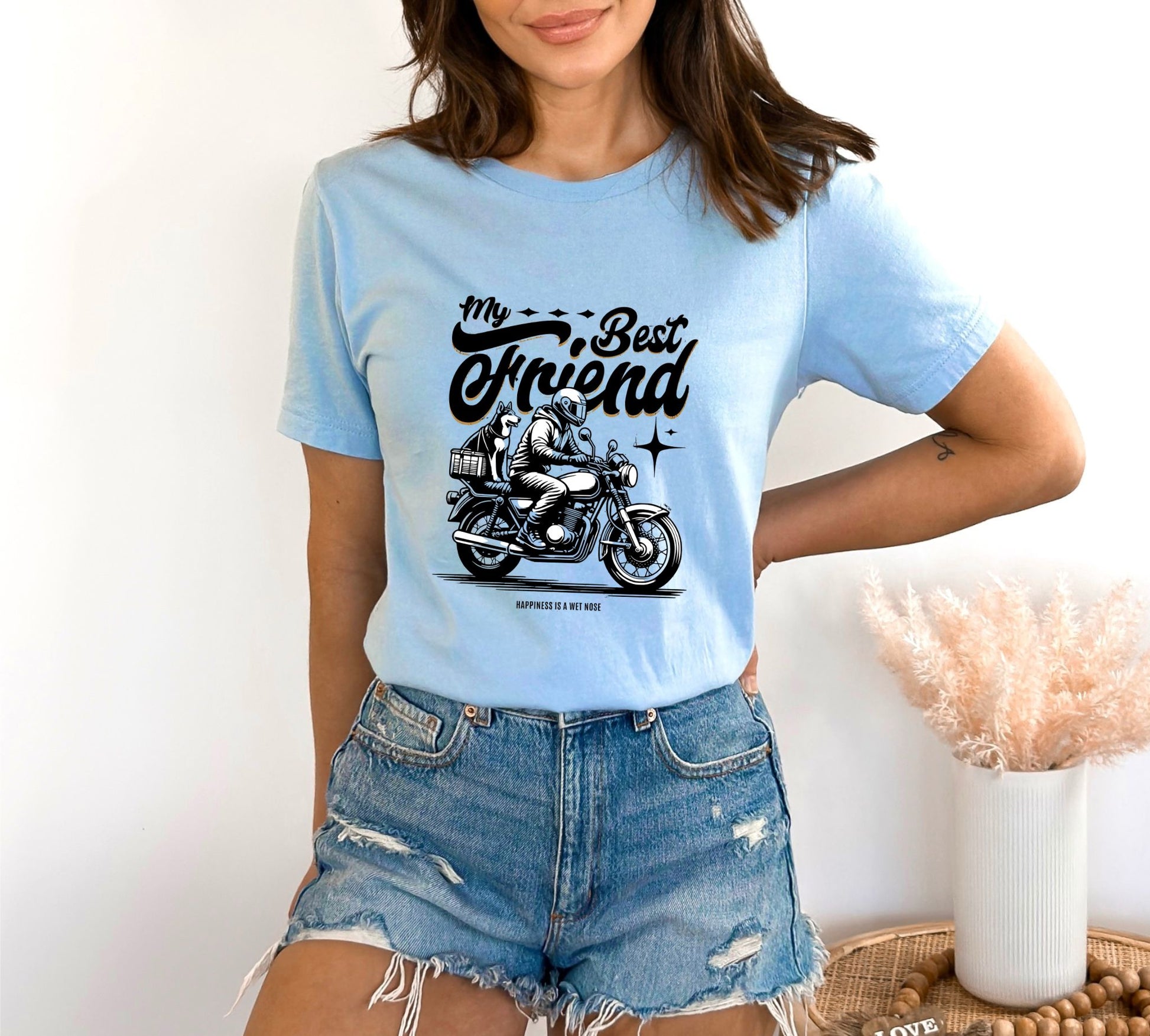 Pawsome Bike Rides Light Blue T-Shirt