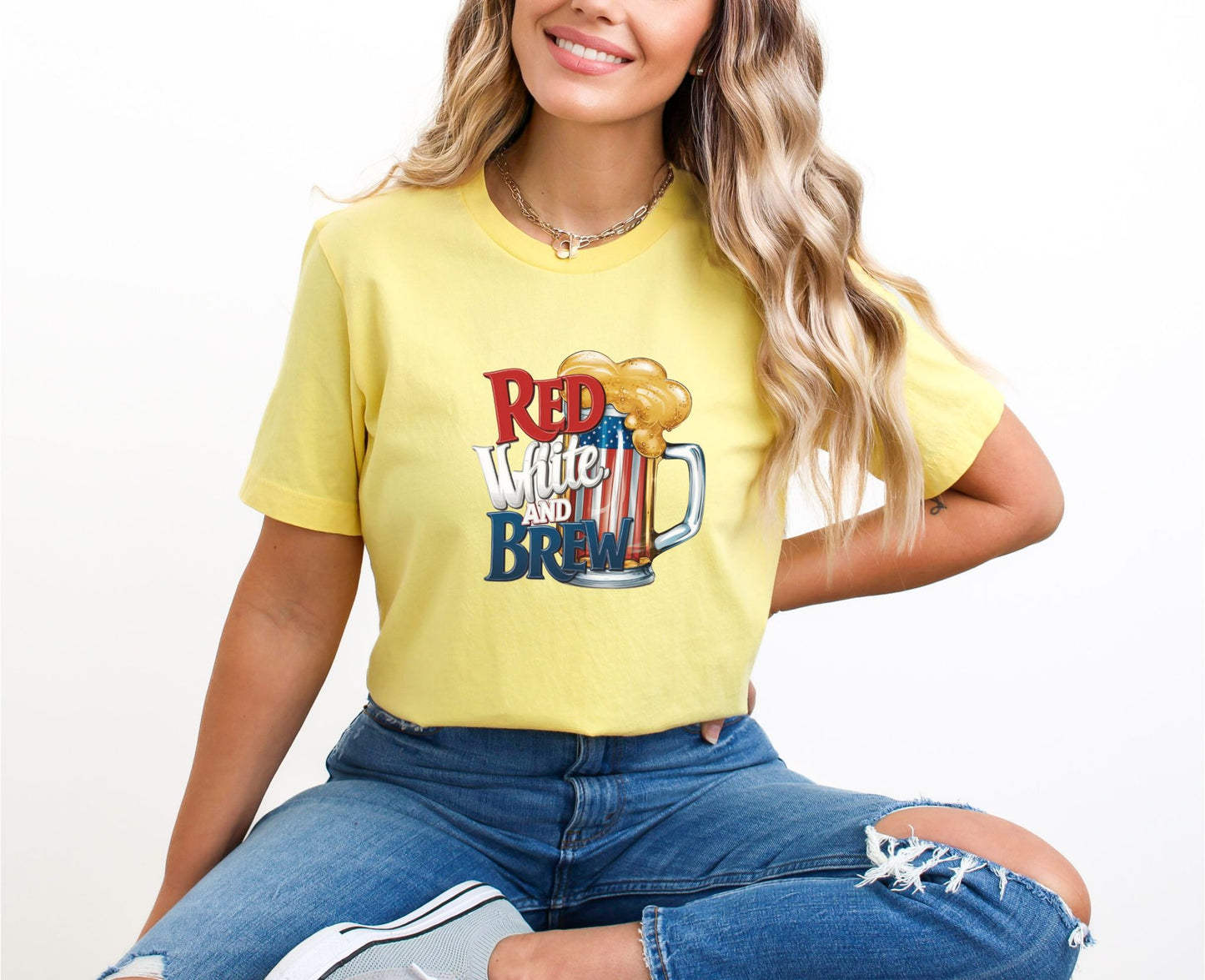 Red White and Brew Yellow T-Shirt