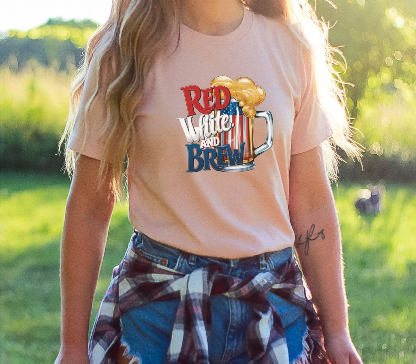 Red White and Brew Heather Peach T-Shirt