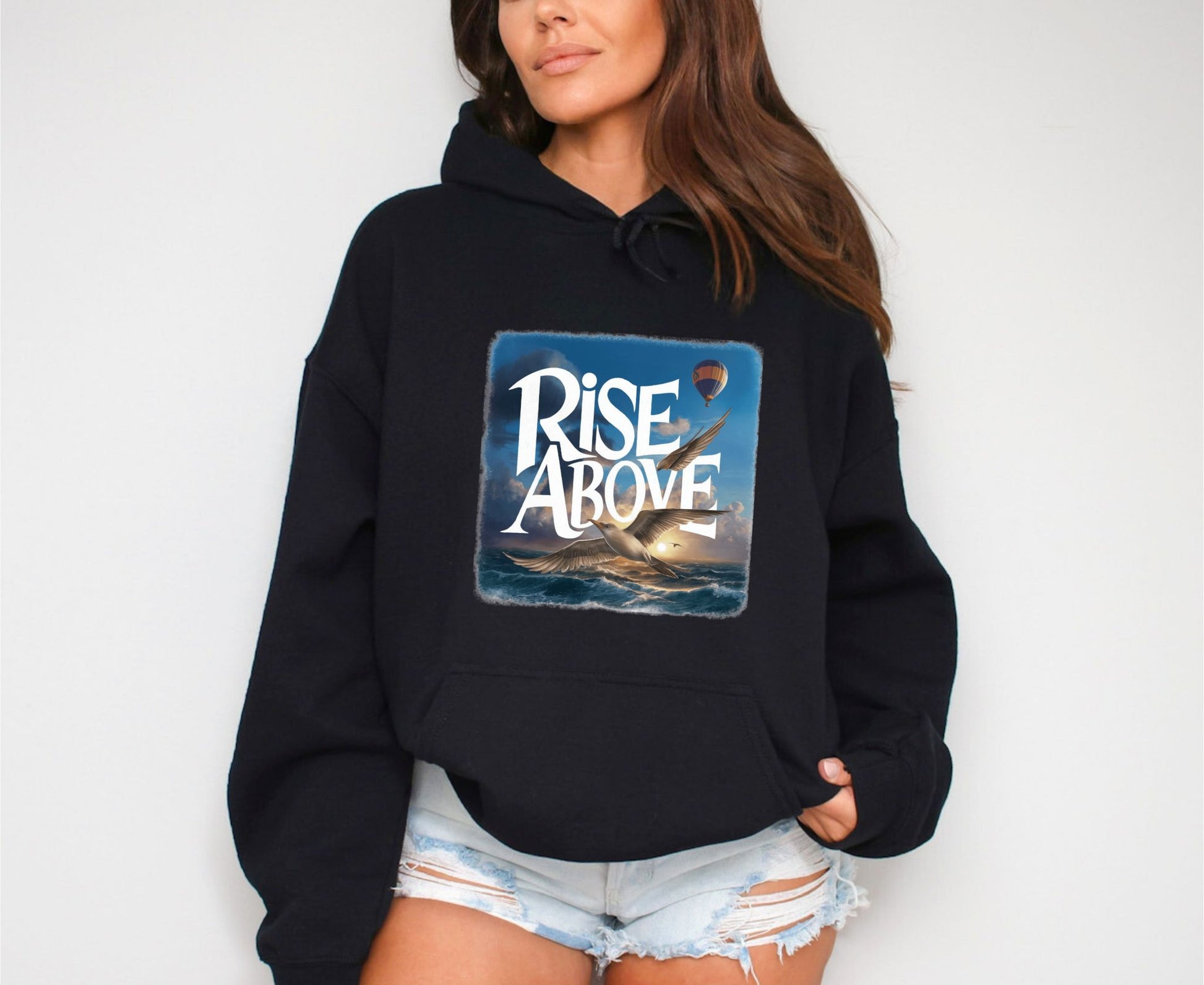 Rise Above Light Black Hoodie